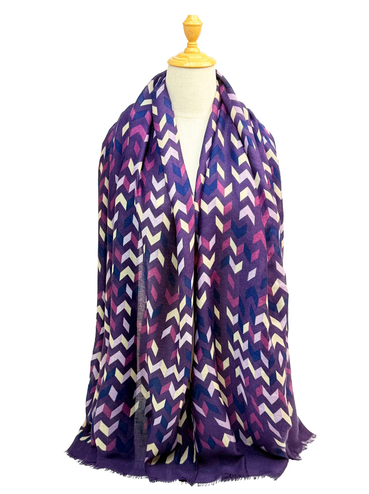 SF25090-242 Zig Zag Lines Printing Scarf