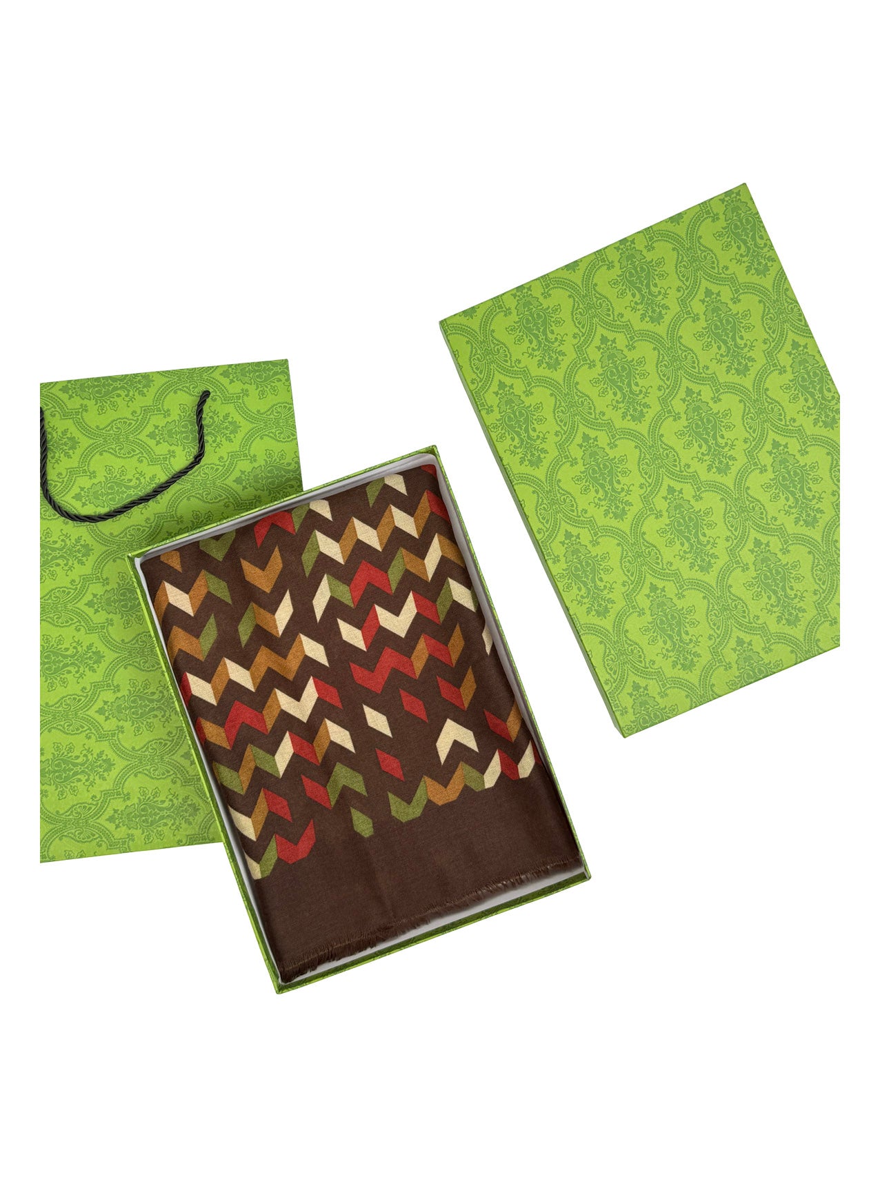 SF25090-242 Zig Zag Lines Printing Scarf