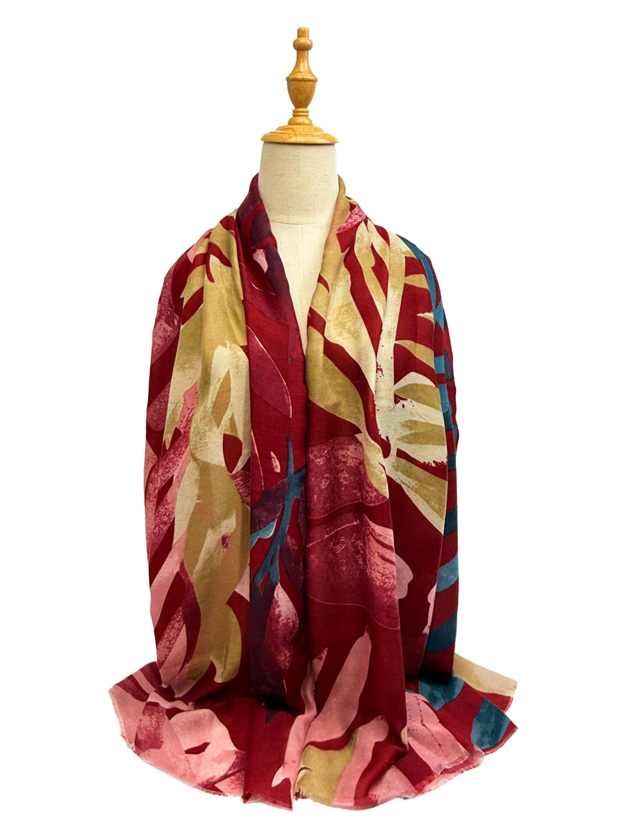 SF25090-264 Multicolour Leaves Printing Scarf