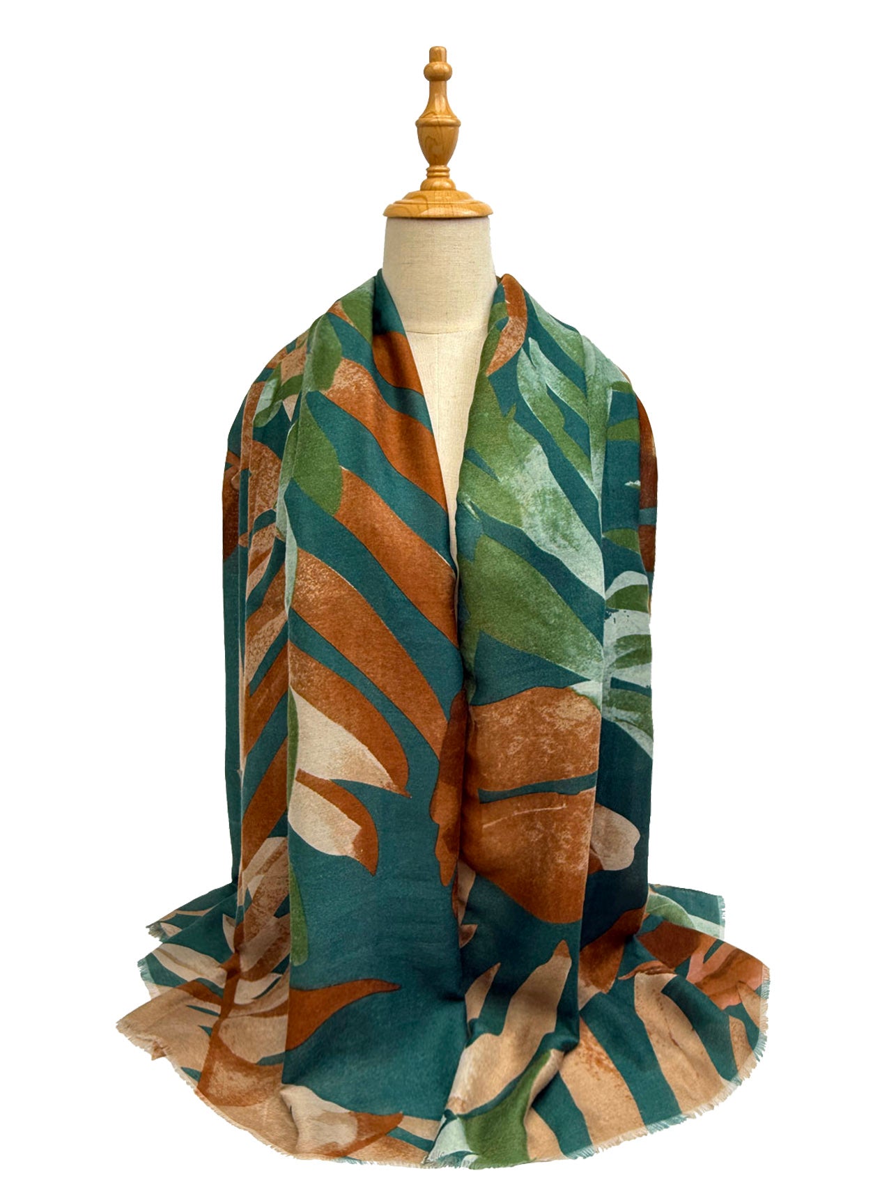 SF25090-264 Multicolour Leaves Printing Scarf