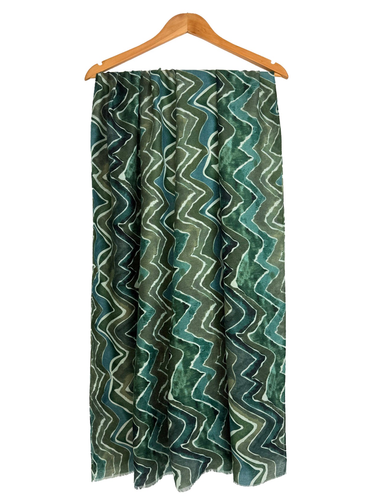 SF25090-297 Zig Zag Lines with Gold Foil Printing Scarf