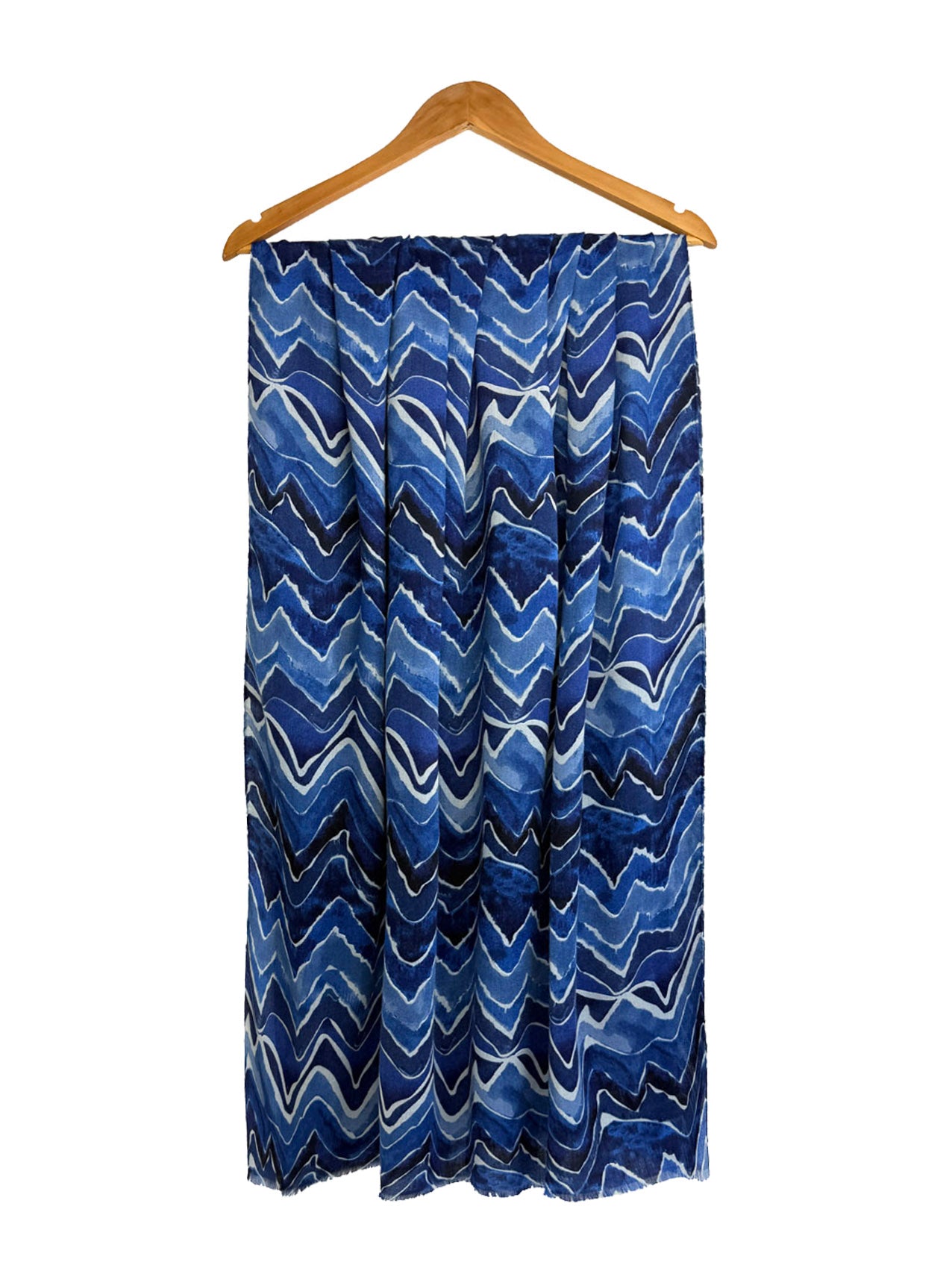 SF25090-297 Zig Zag Lines with Gold Foil Printing Scarf