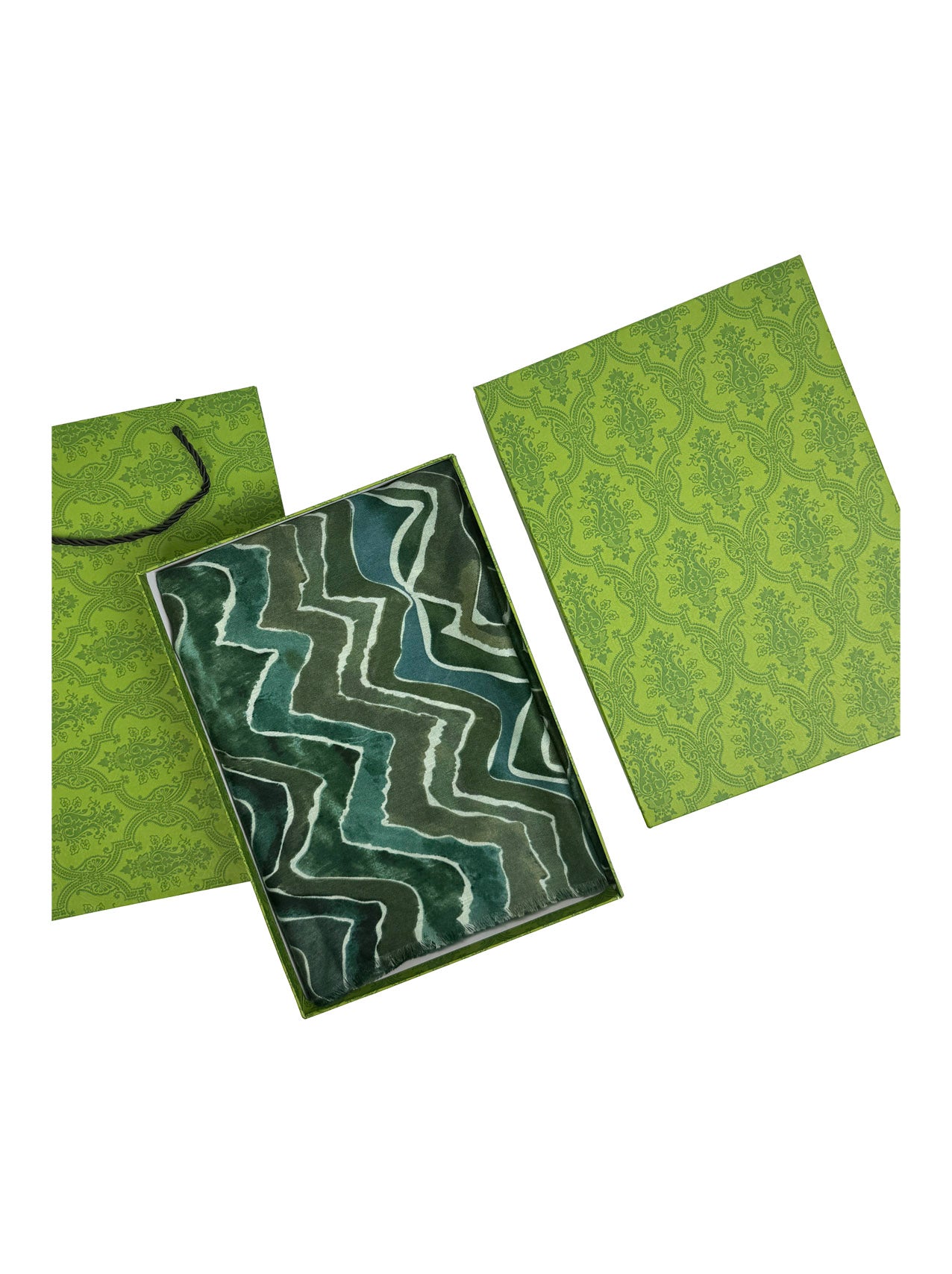 SF25090-297 Zig Zag Lines with Gold Foil Printing Scarf