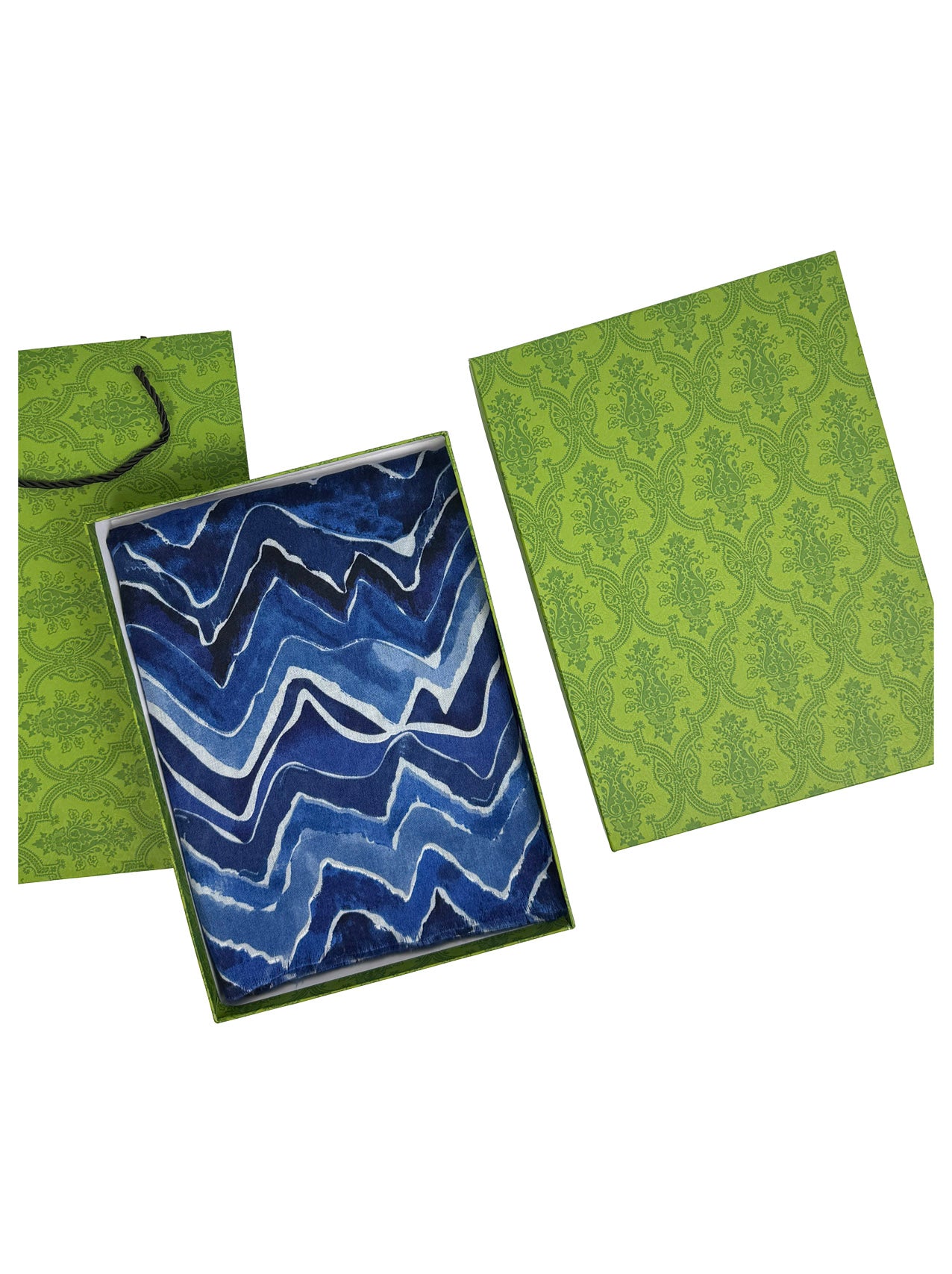 SF25090-297 Zig Zag Lines with Gold Foil Printing Scarf