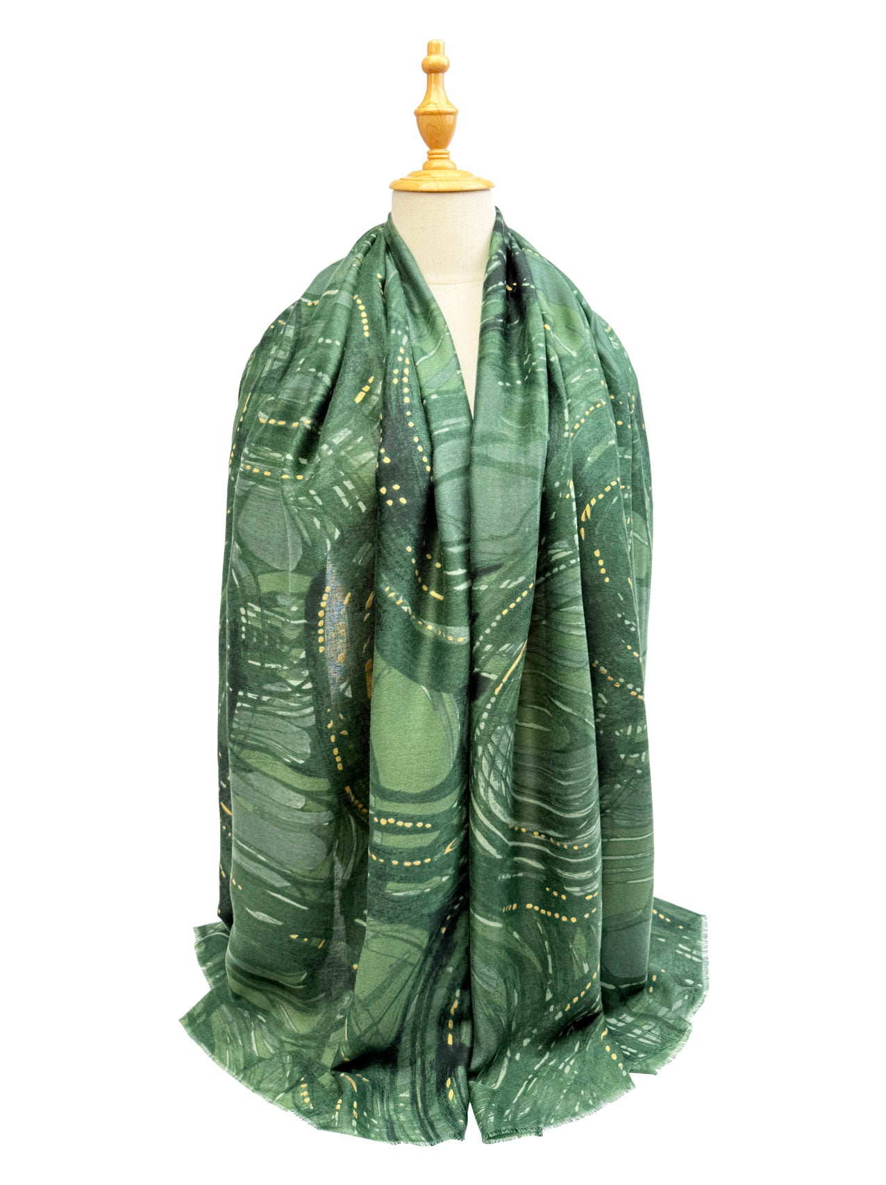 SF25105-280 Abstract Swirls with Gold Foil Printing Scarf