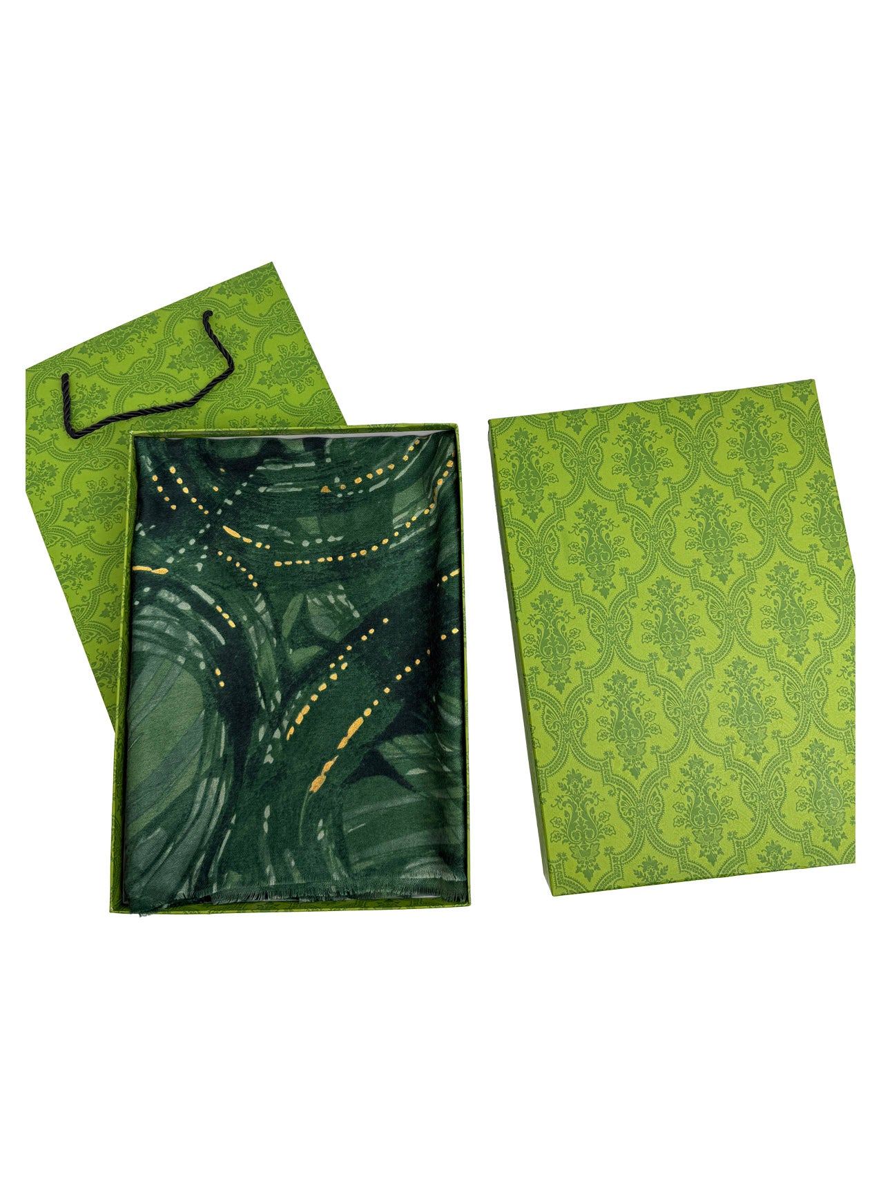 SF25105-280 Abstract Swirls with Gold Foil Printing Scarf