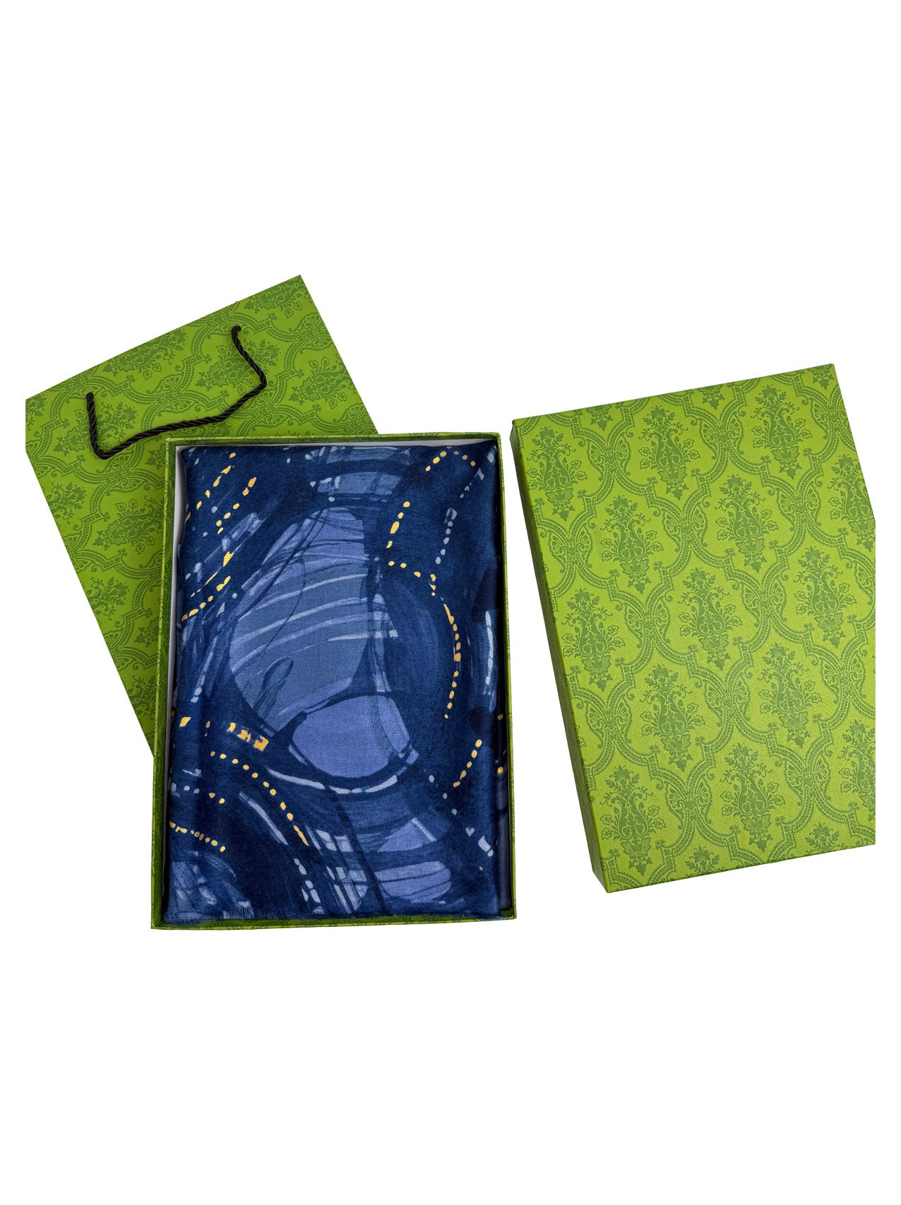 SF25105-280 Abstract Swirls with Gold Foil Printing Scarf