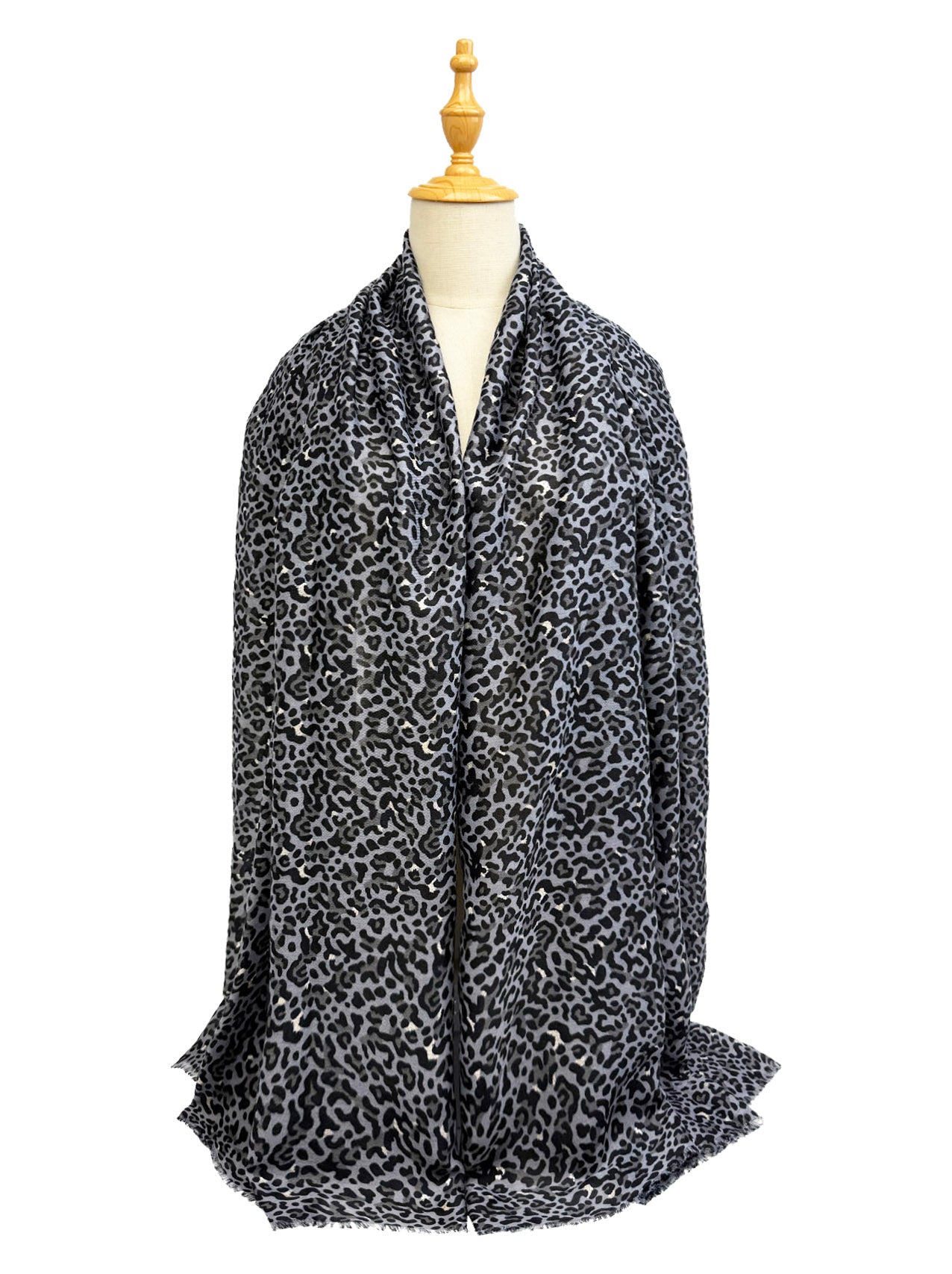 SF25105-282 Leopard Printing Scarf with Gold Foil Detail