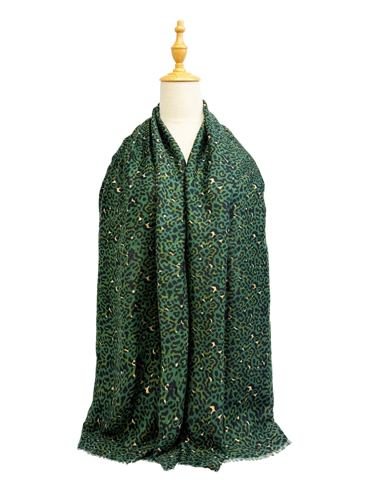 SF25105-282 Leopard Printing Scarf with Gold Foil Detail