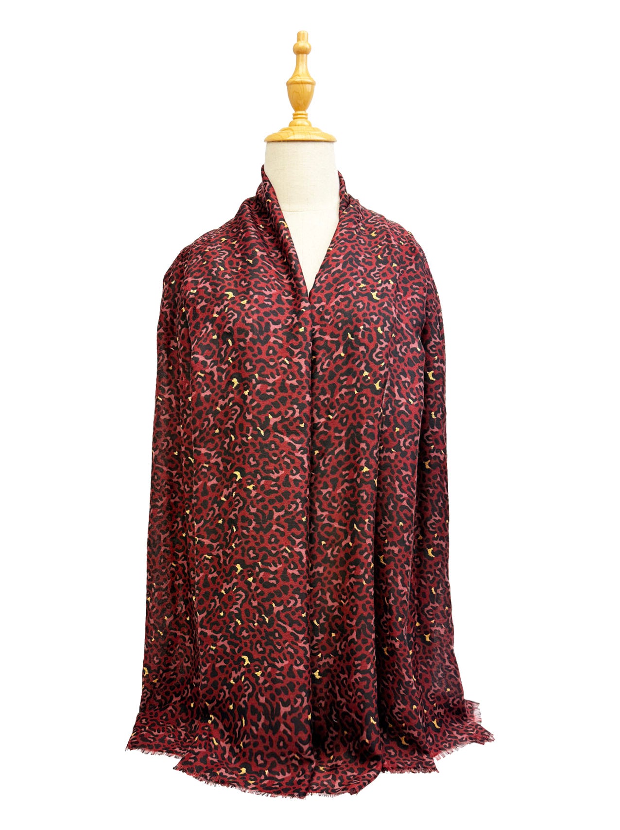 SF25105-282 Leopard Printing Scarf with Gold Foil Detail