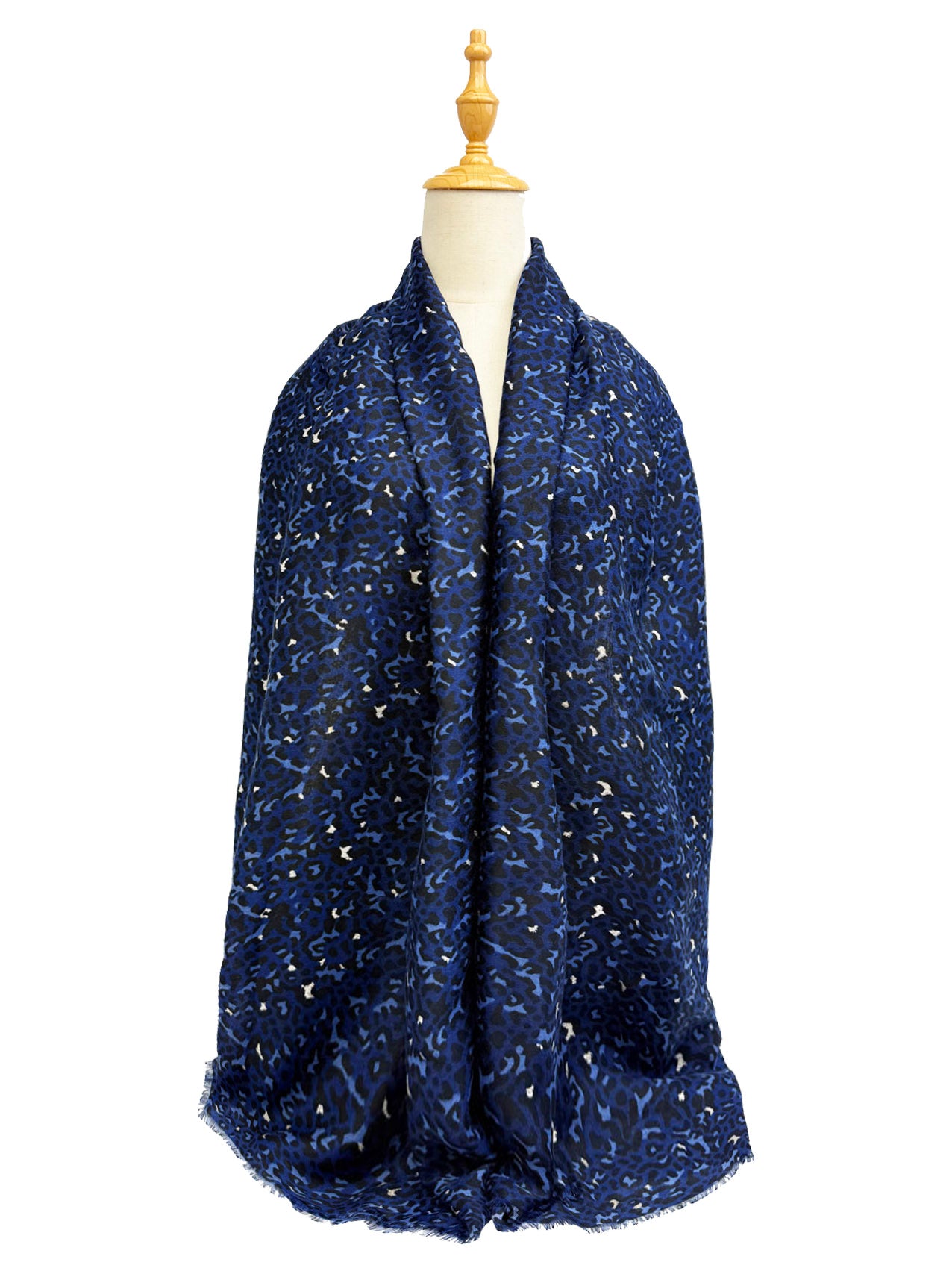 SF25105-282 Leopard Printing Scarf with Gold Foil Detail