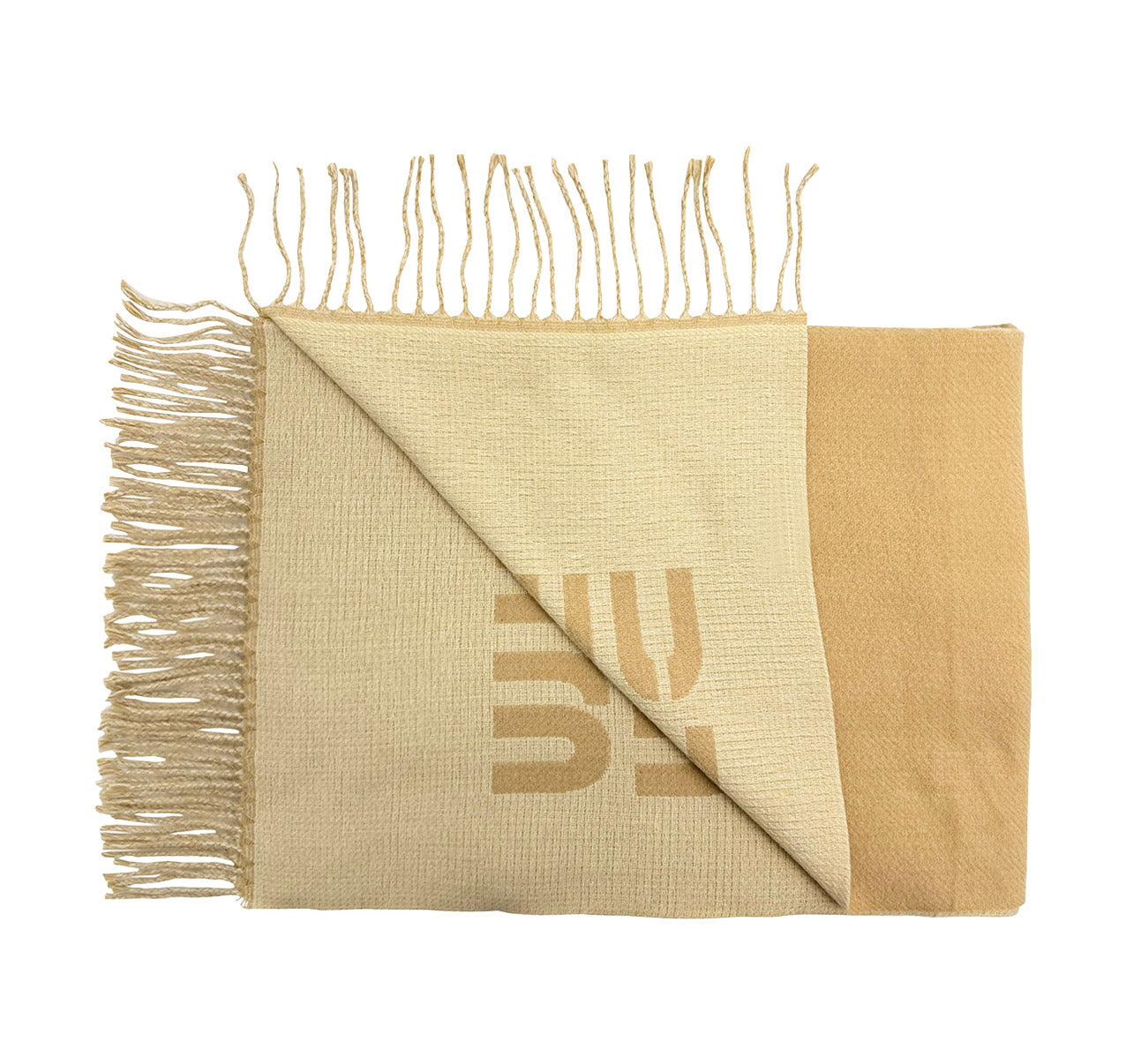 SF25130-198 Soft Monogram Printing Scarf with Tassels