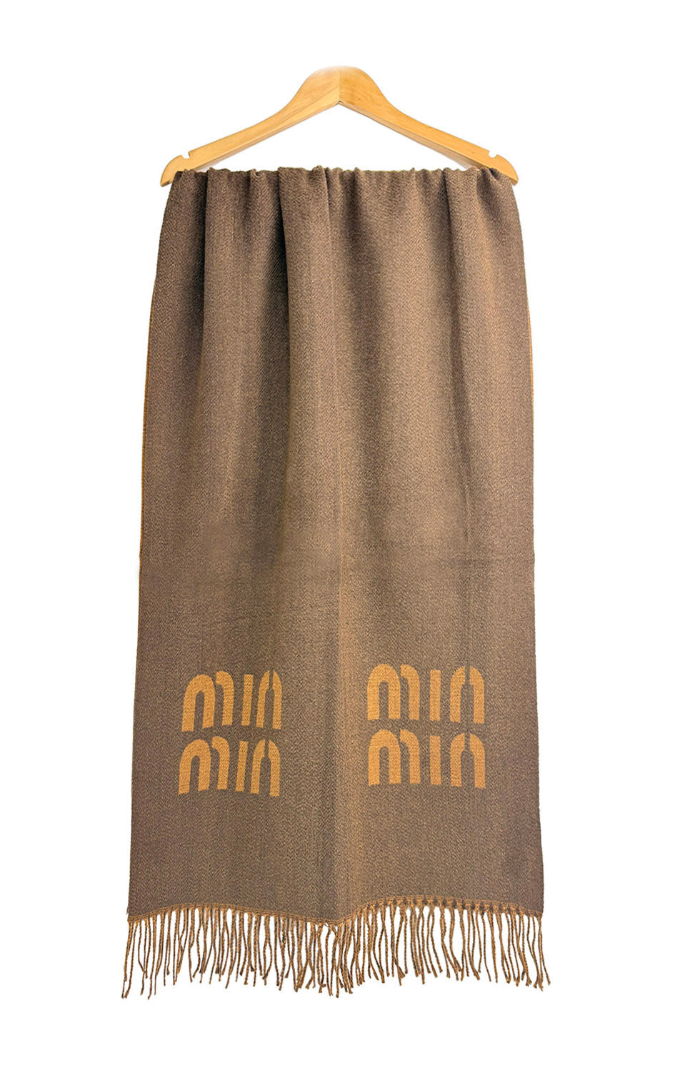 SF25130-198 Soft Monogram Printing Scarf with Tassels