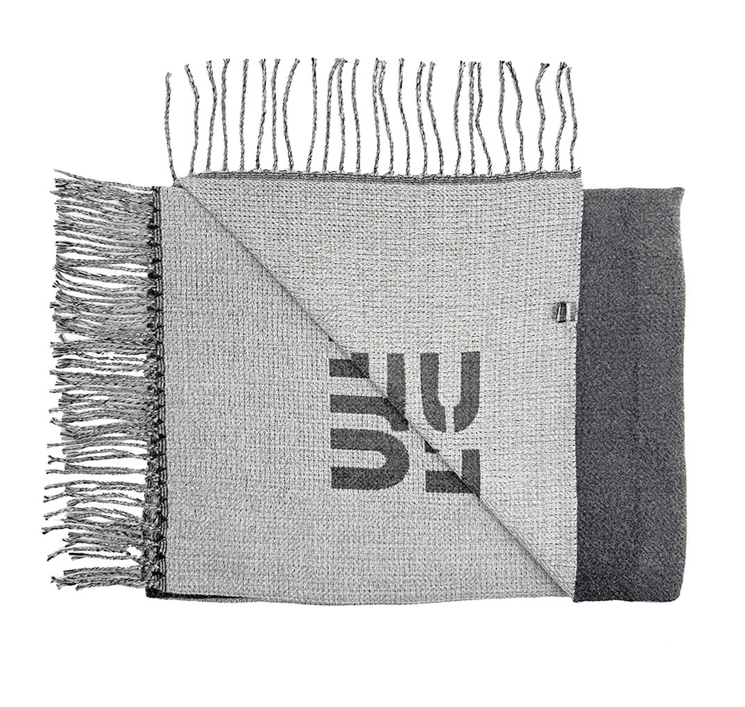 SF25130-198 Soft Monogram Printing Scarf with Tassels