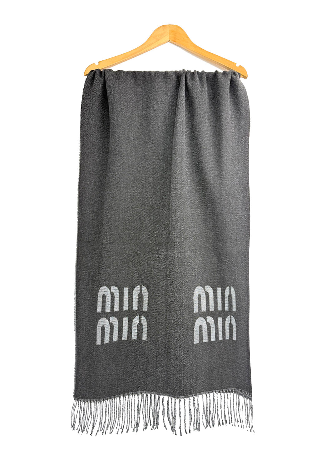 SF25130-198 Soft Monogram Printing Scarf with Tassels