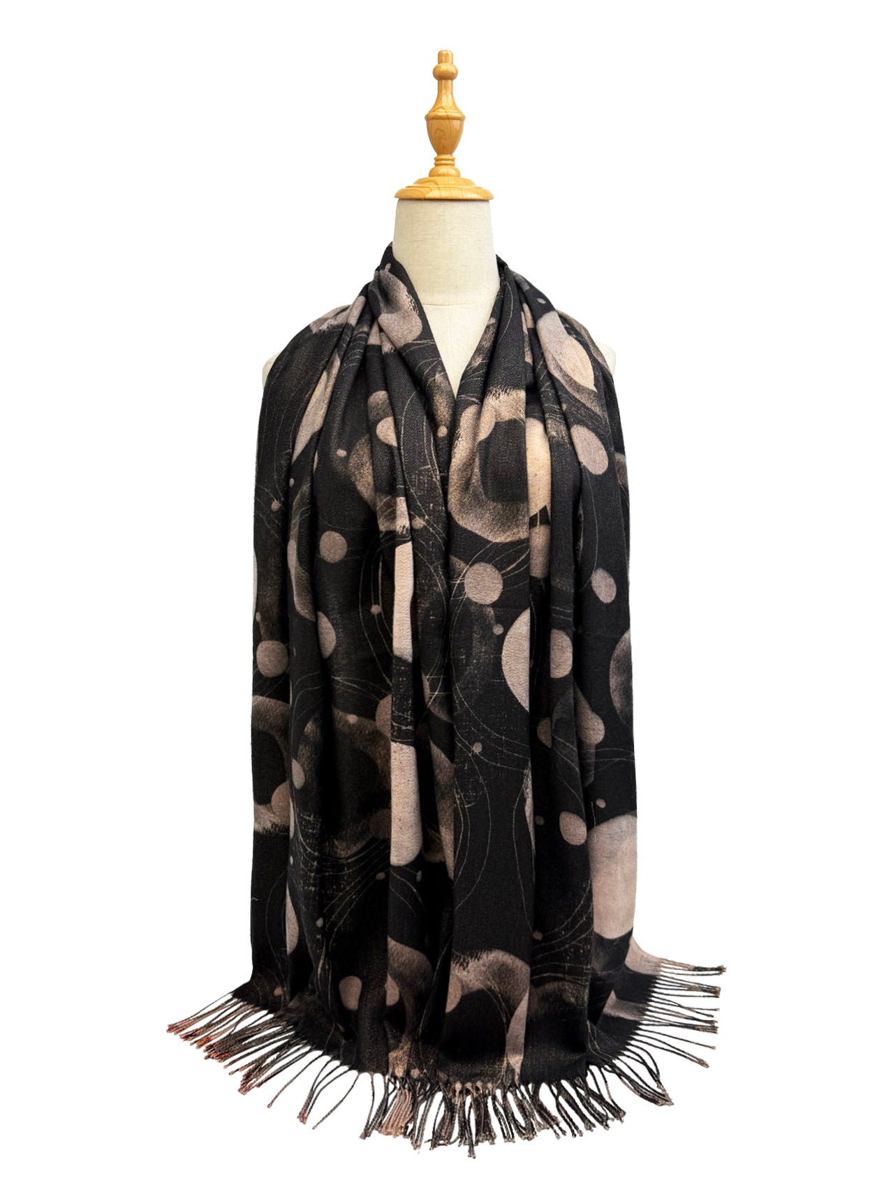 SF25150-183 Galaxies and Orbits Printing Scarf with Tassels