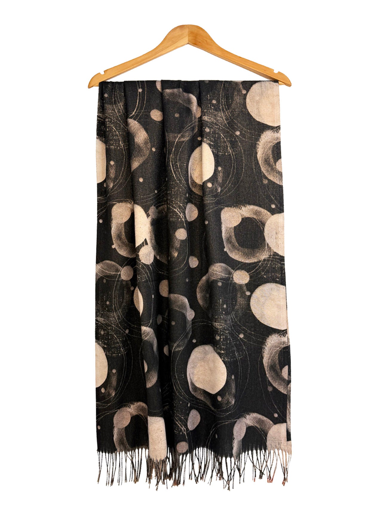 SF25150-183 Galaxies and Orbits Printing Scarf with Tassels
