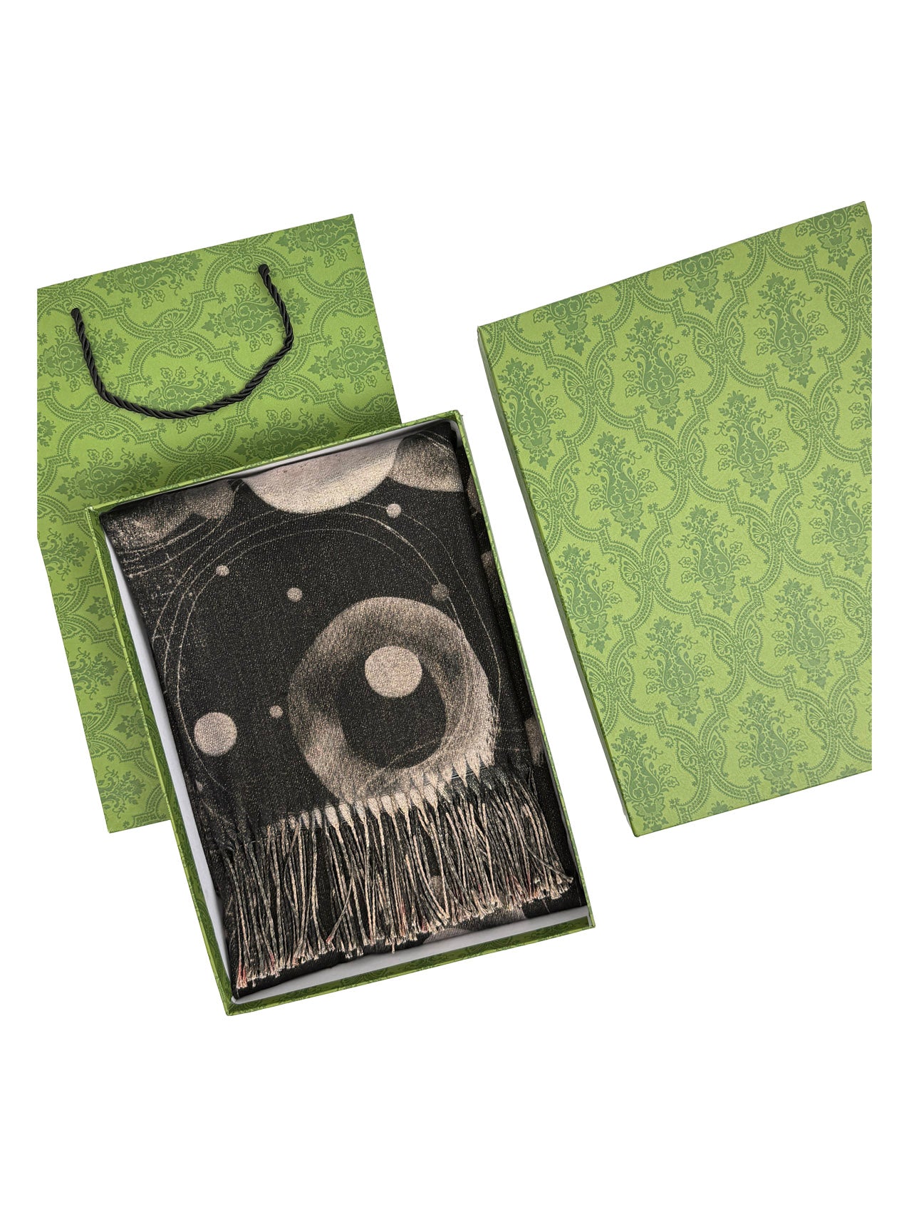SF25150-183 Galaxies and Orbits Printing Scarf with Tassels