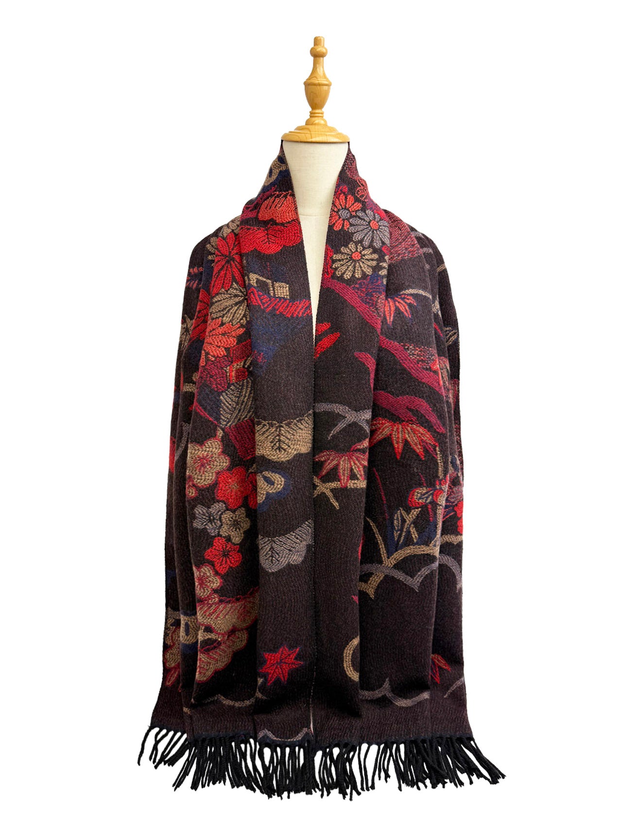 SF25190-222 Galaxy of Flowers Printing Scarf with Tassels