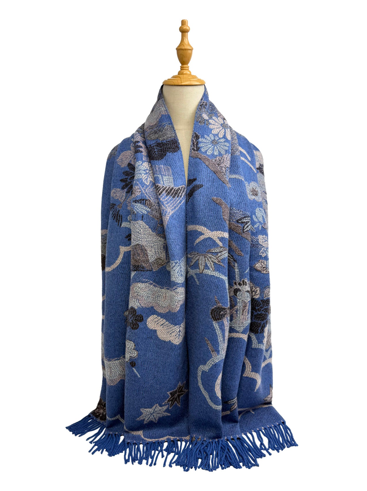 SF25190-222 Galaxy of Flowers Printing Scarf with Tassels
