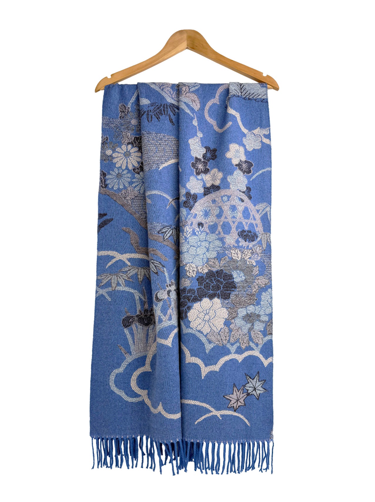 SF25190-222 Galaxy of Flowers Printing Scarf with Tassels