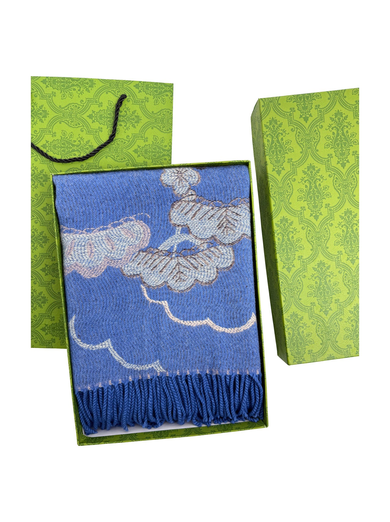 SF25190-222 Galaxy of Flowers Printing Scarf with Tassels