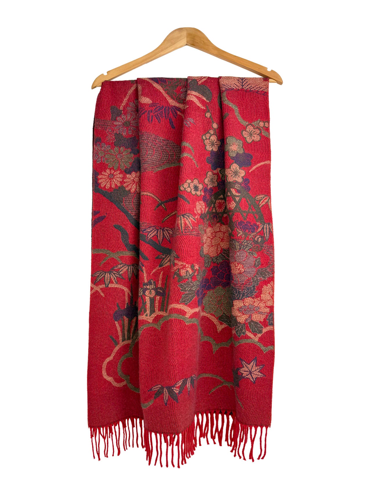 SF25190-222 Galaxy of Flowers Printing Scarf with Tassels
