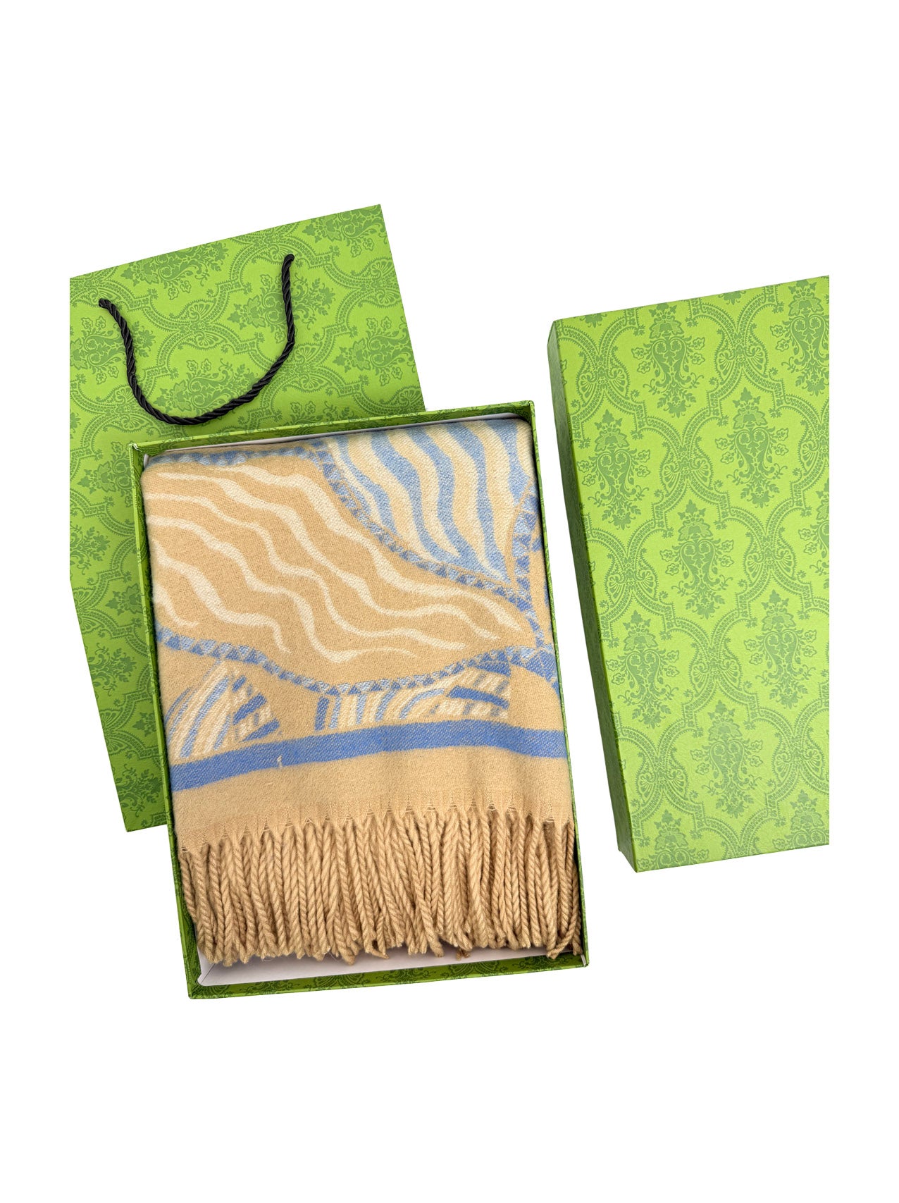 SF25190-248 Assorted Leaves Printing Scarf with Tassels