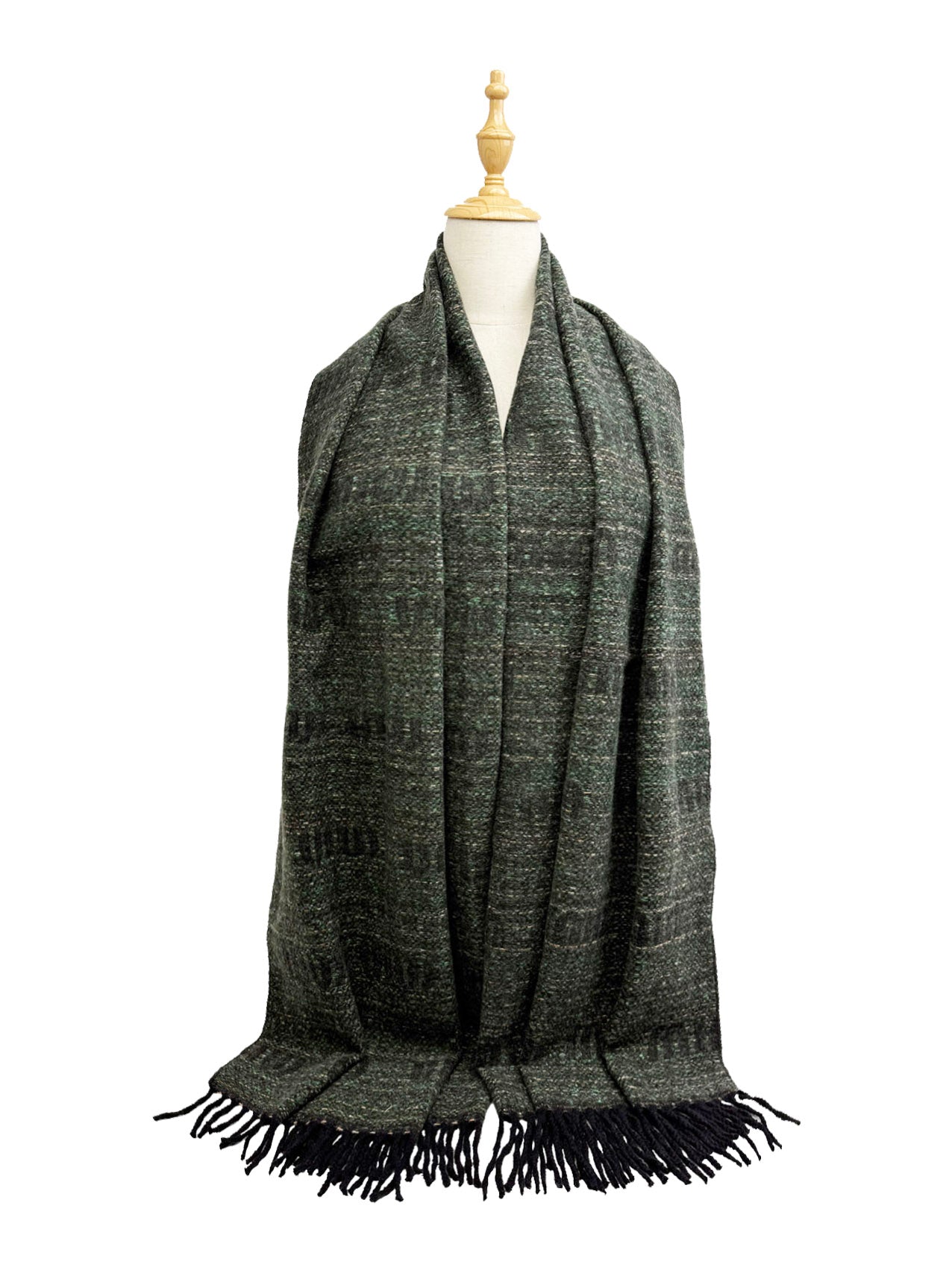 SF25195-237 Soft Elegant Wool Mix Scarf with Tassels