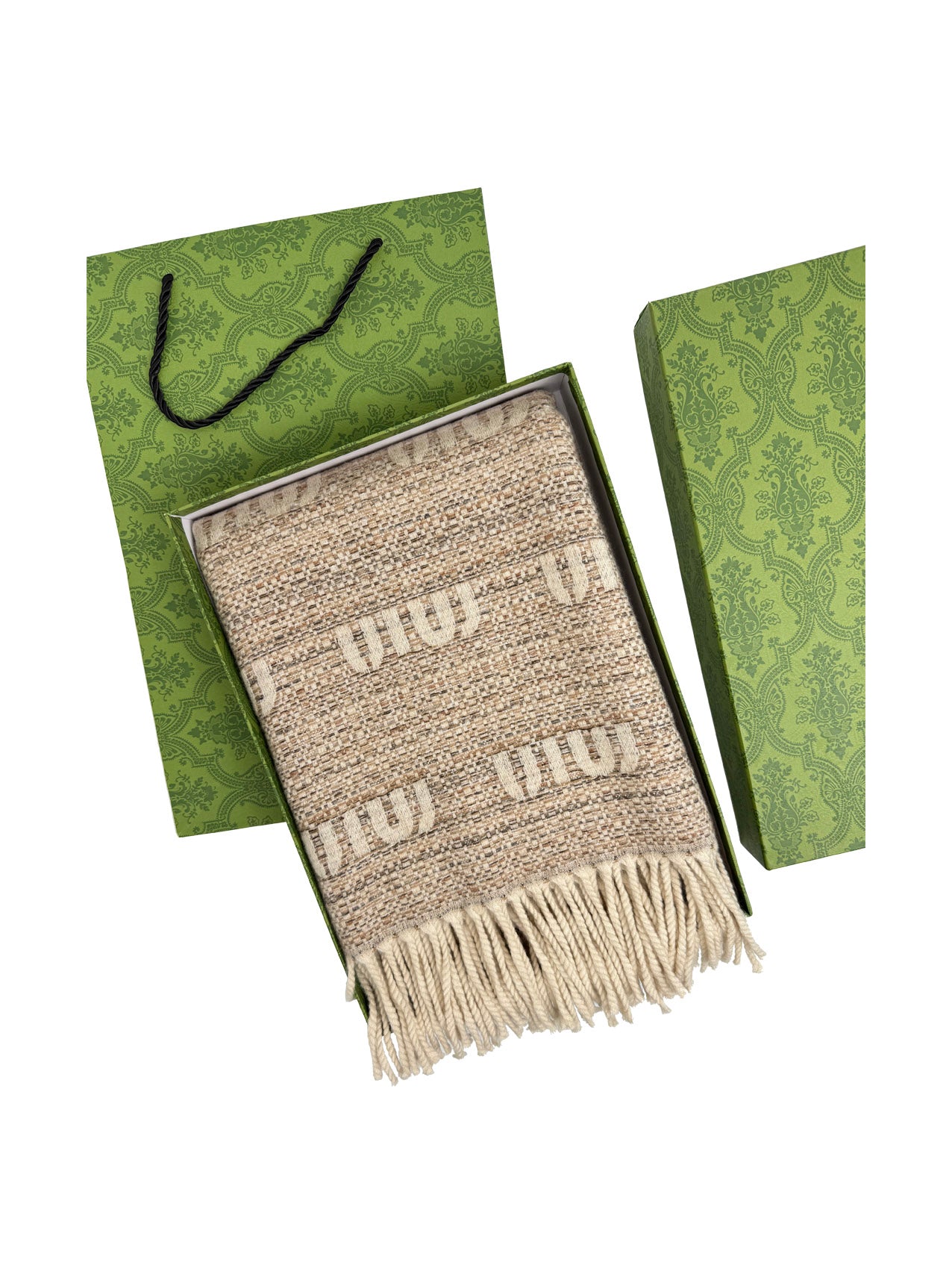 SF25195-237 Soft Elegant Wool Mix Scarf with Tassels