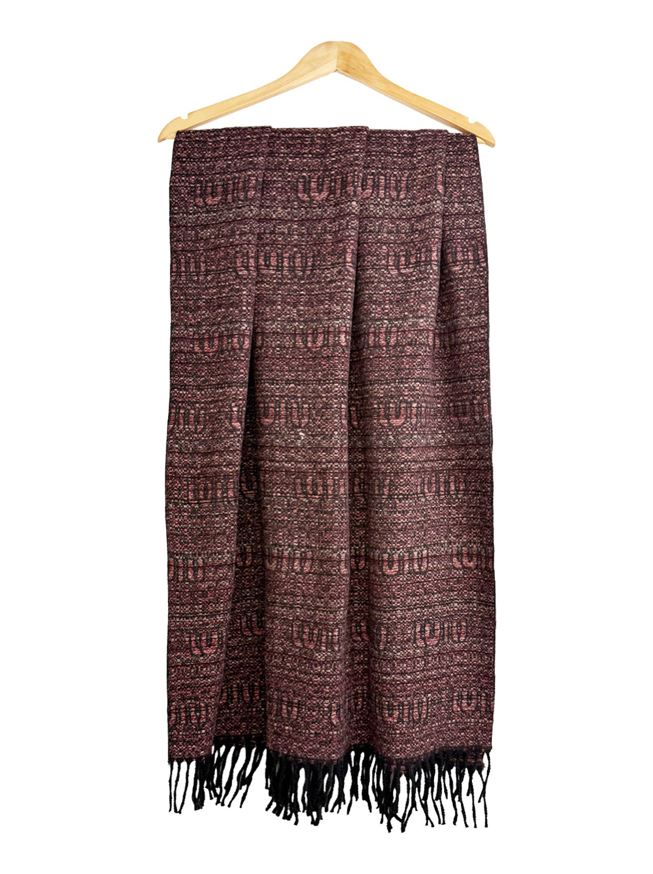SF25195-237 Soft Elegant Wool Mix Scarf with Tassels