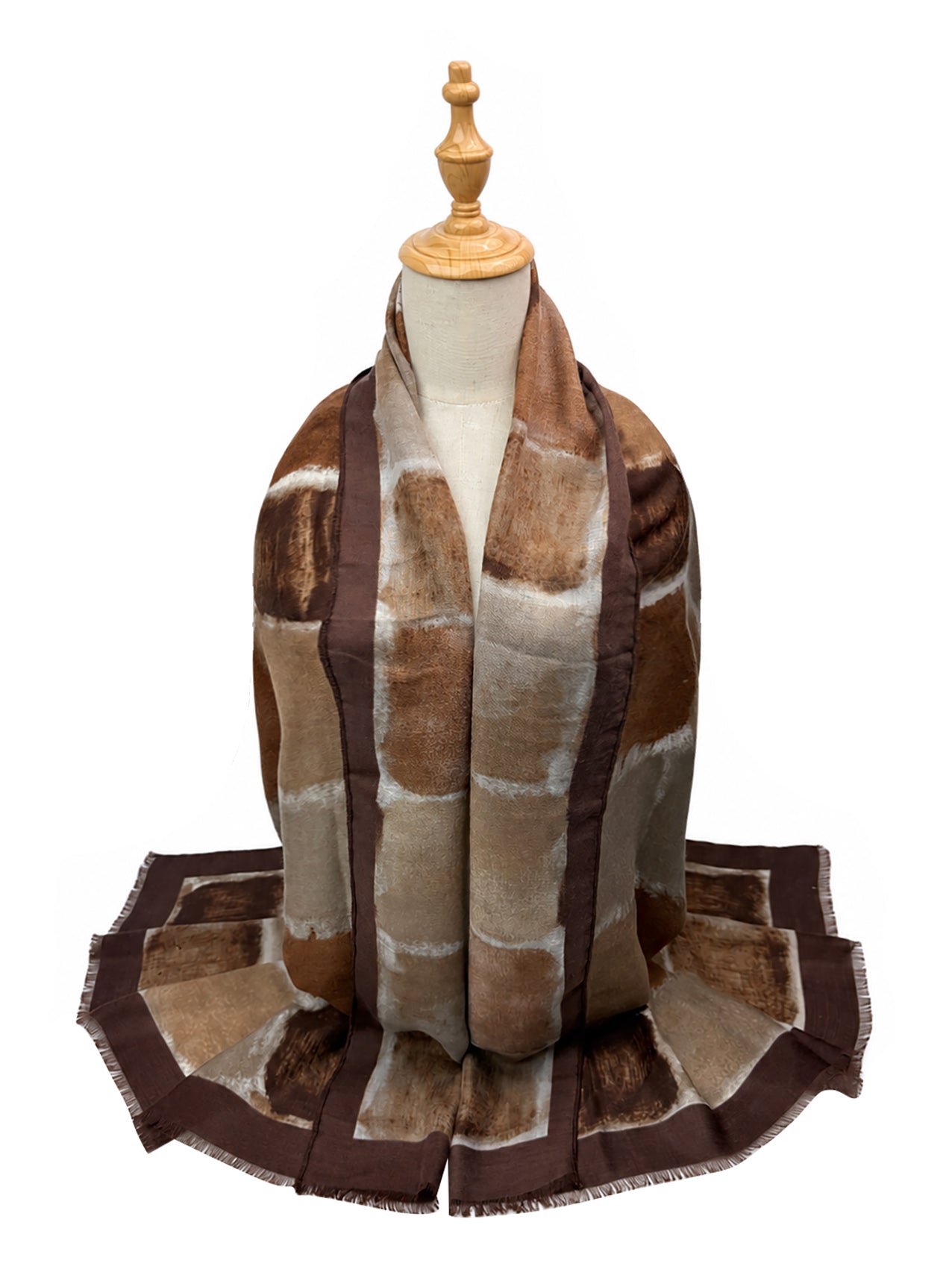 SF26090-406 Watercolour Check Print Scarf