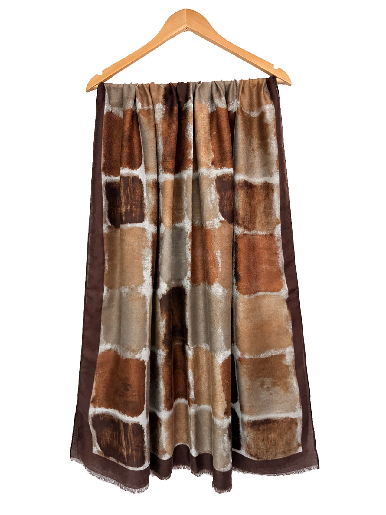 SF26090-406 Watercolour Check Print Scarf