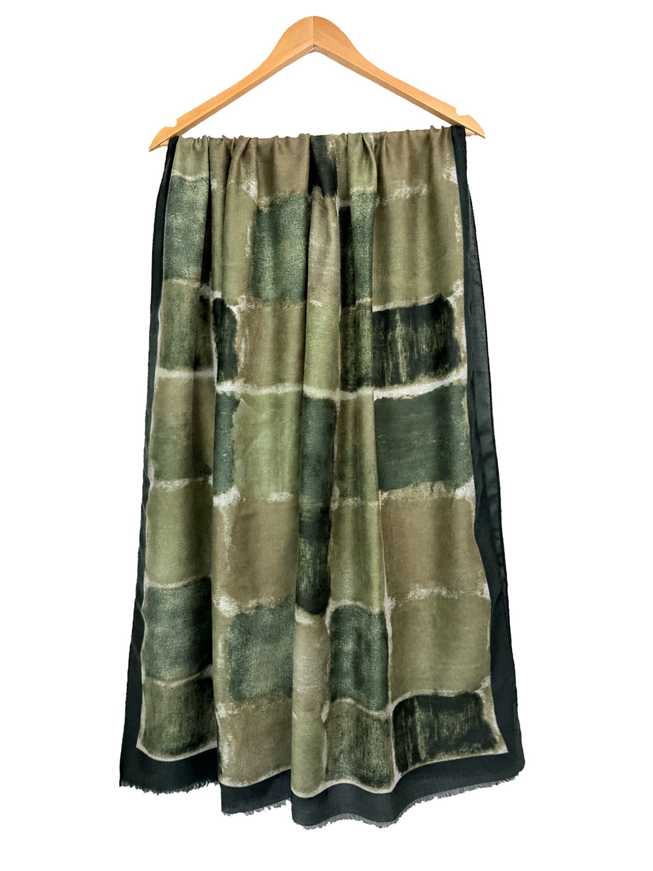 SF26090-406 Watercolour Check Print Scarf
