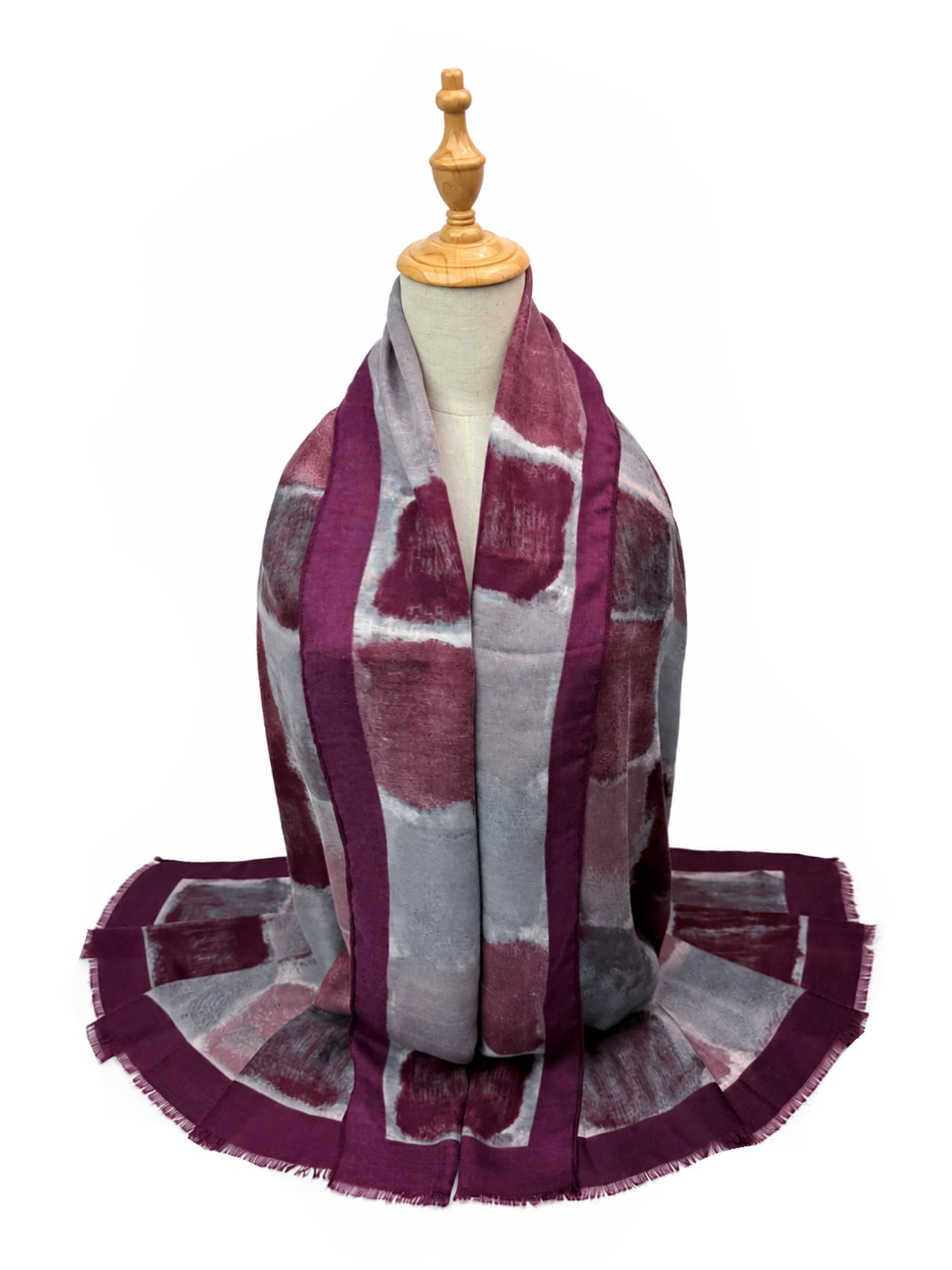SF26090-406 Watercolour Check Print Scarf