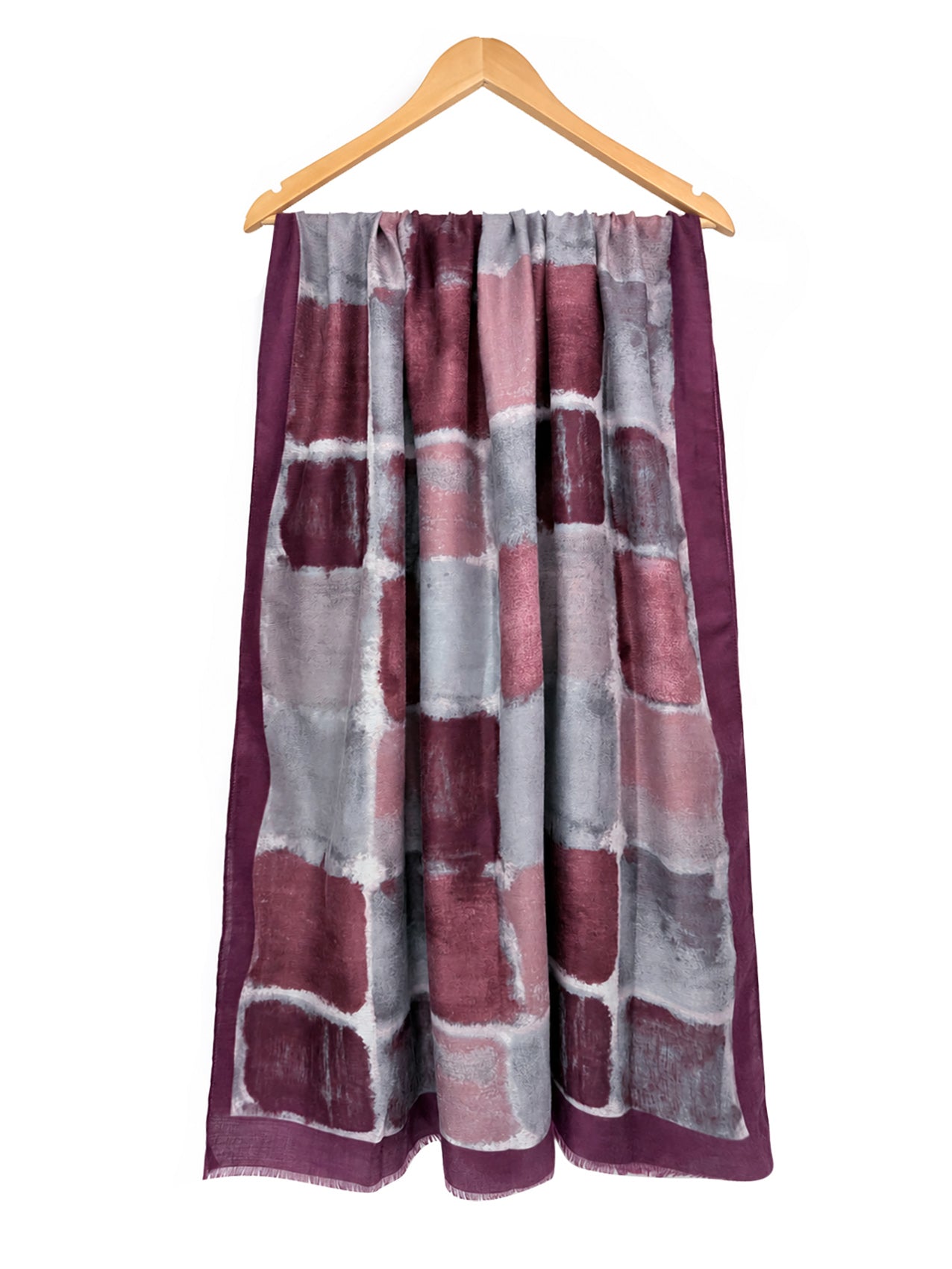 SF26090-406 Watercolour Check Print Scarf