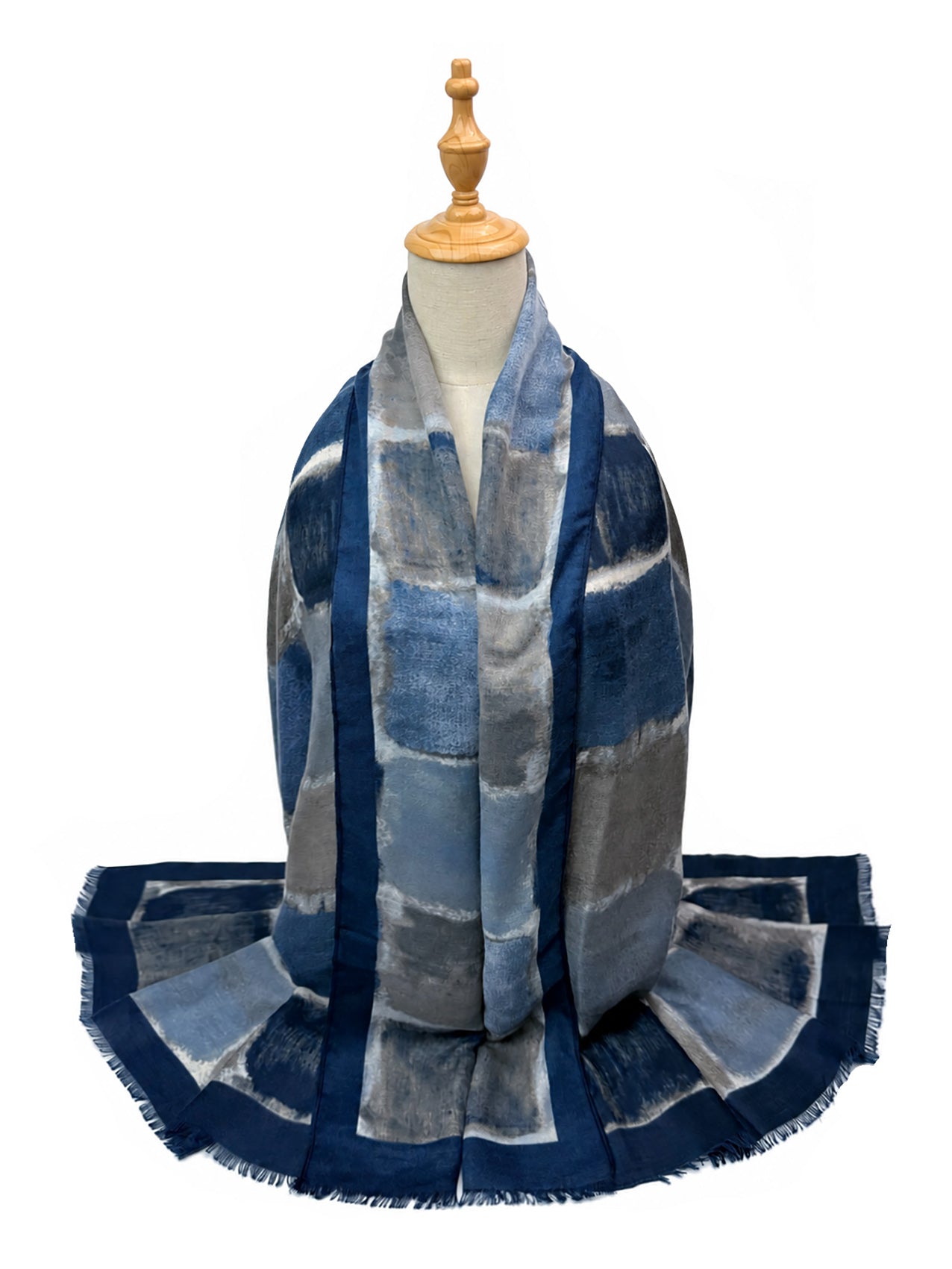 SF26090-406 Watercolour Check Print Scarf