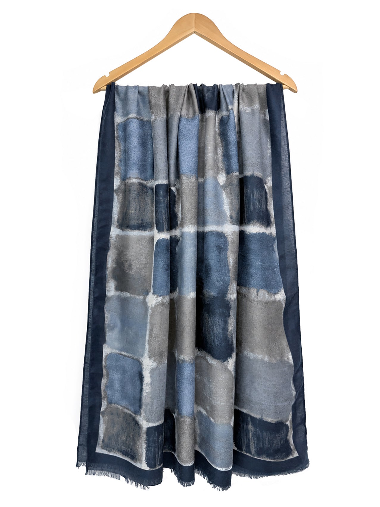 SF26090-406 Watercolour Check Print Scarf