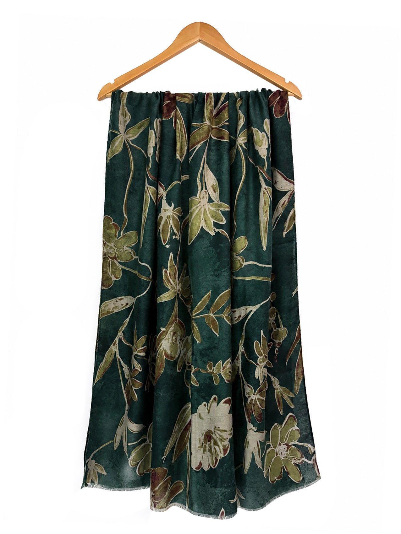 SF26090-424 Vintage Flower and Leaves Print Scarf