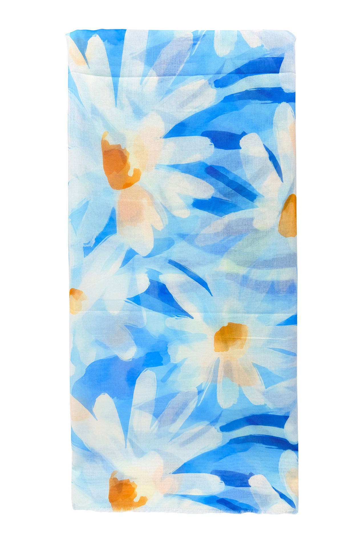SF26105-368 Daisy Print Cotton Blend Scarf