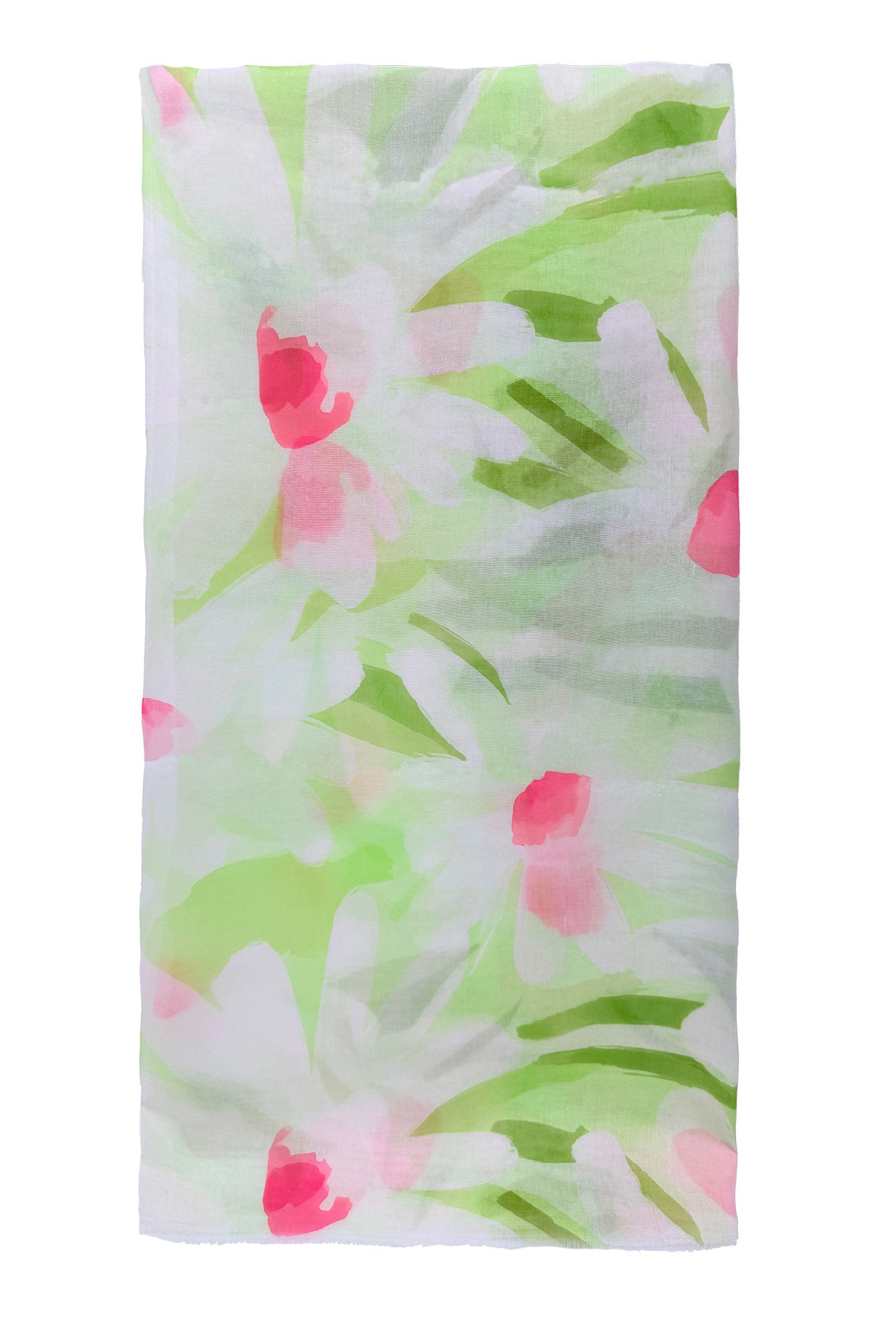 SF26105-368 Daisy Print Cotton Blend Scarf