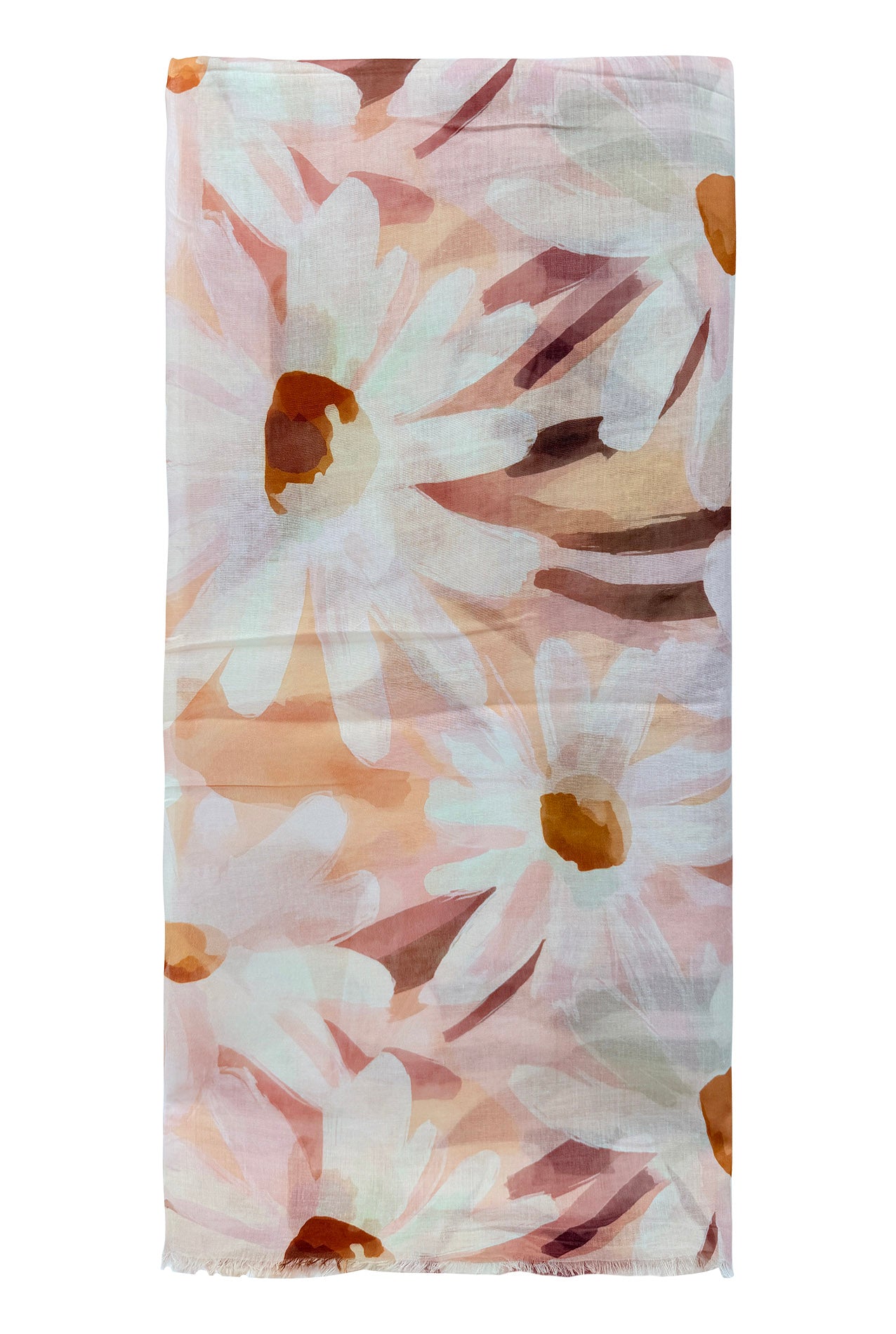 SF26105-368 Daisy Print Cotton Blend Scarf