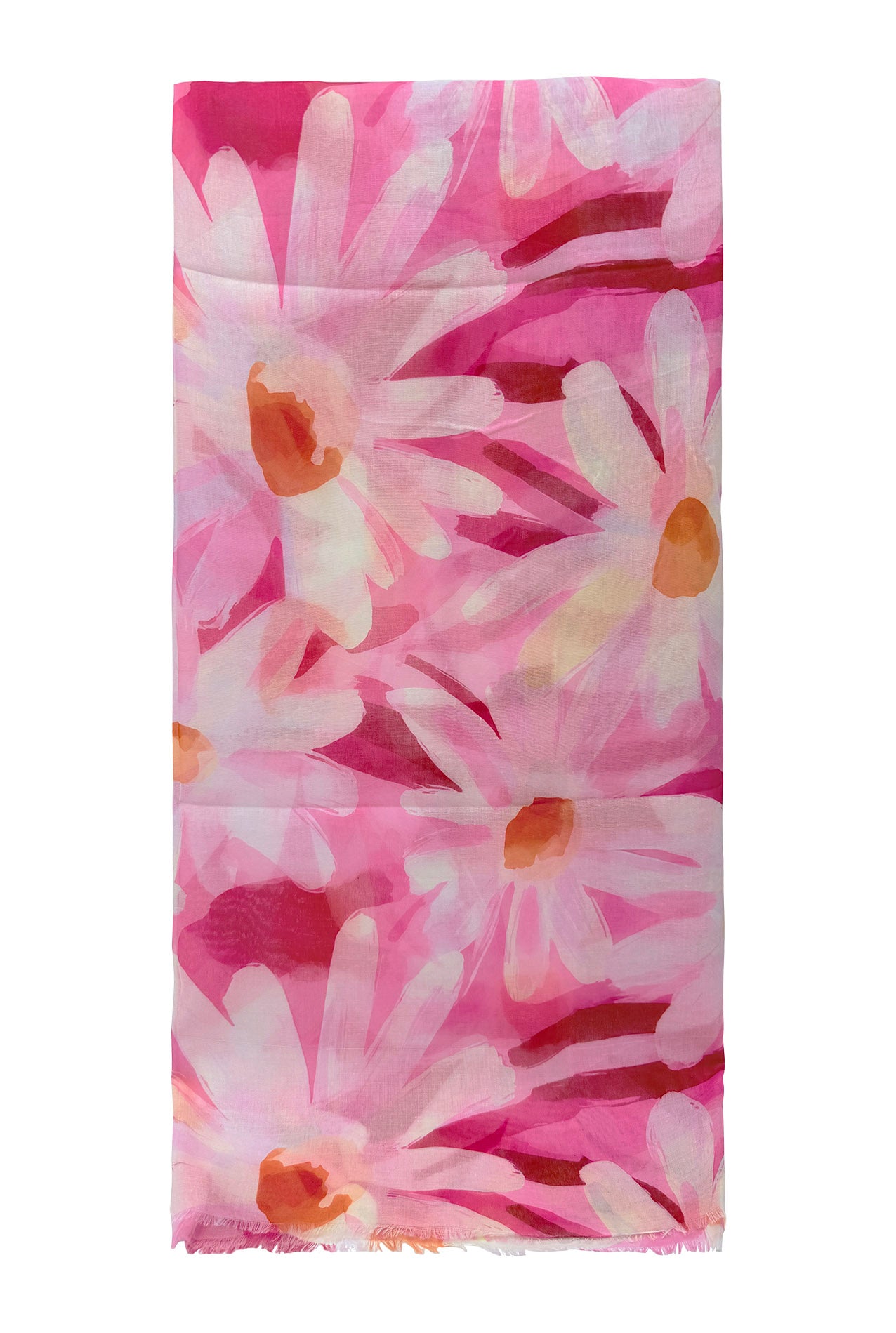 SF26105-368 Daisy Print Cotton Blend Scarf