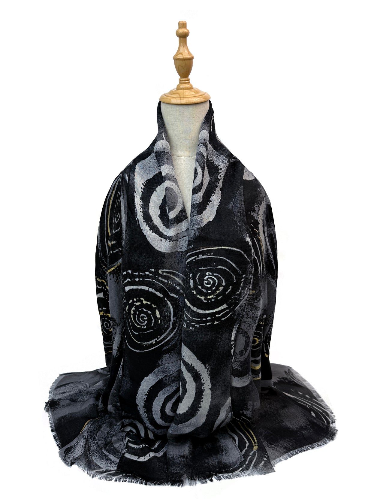 SF26105-426 Abstract Swirl Print Scarf