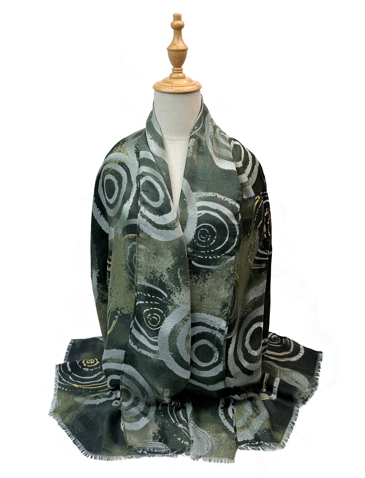 SF26105-426 Abstract Swirl Print Scarf