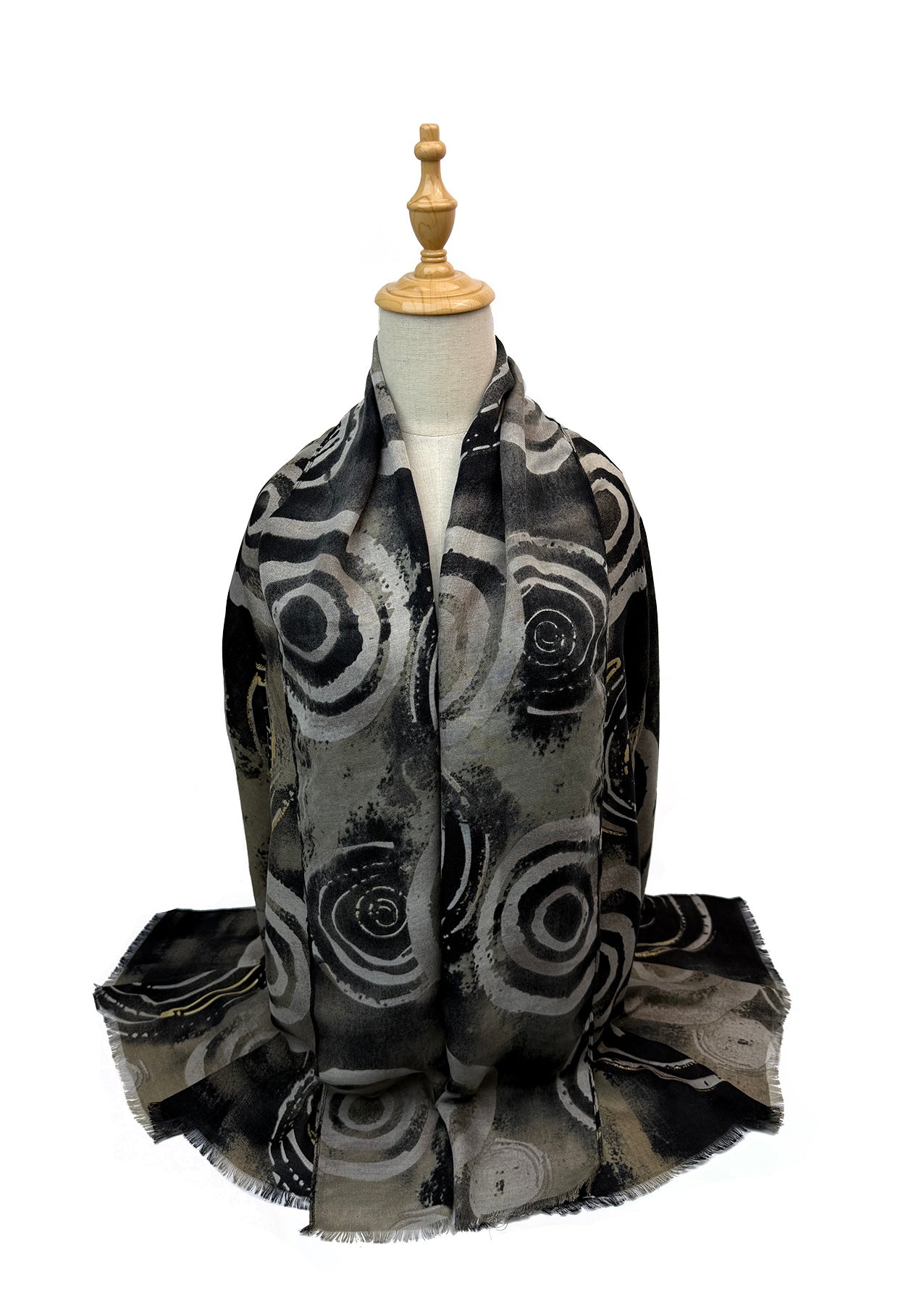 SF26105-426 Abstract Swirl Print Scarf