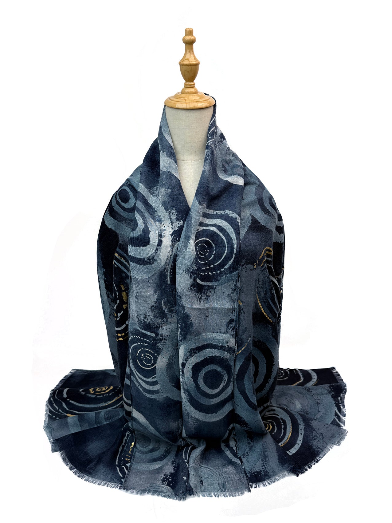 SF26105-426 Abstract Swirl Print Scarf