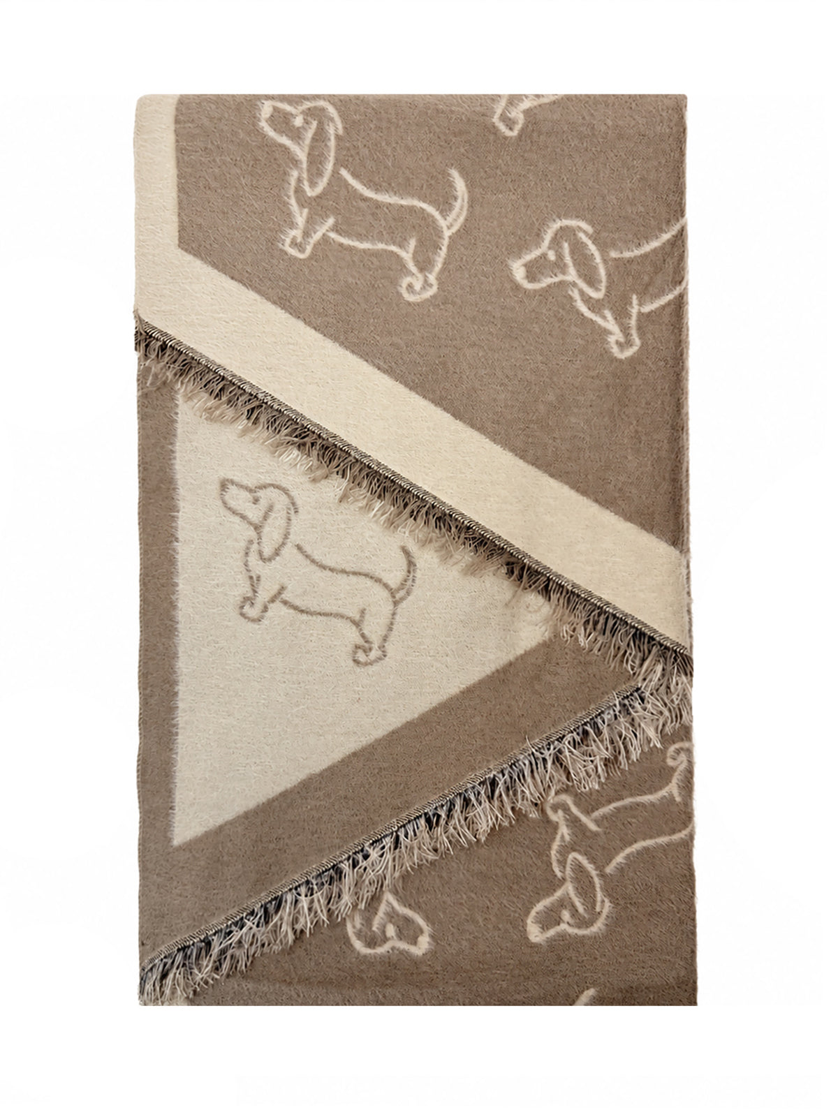SF26115-431 Dogs Print Triangle Cut Scarf