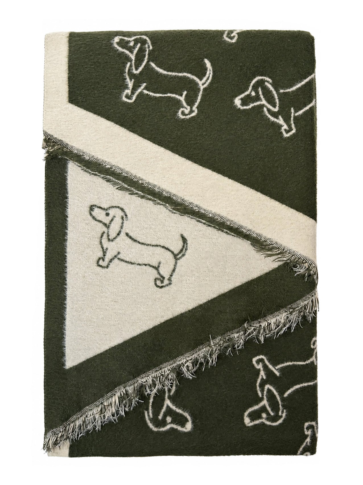SF26115-431 Dogs Print Triangle Cut Scarf