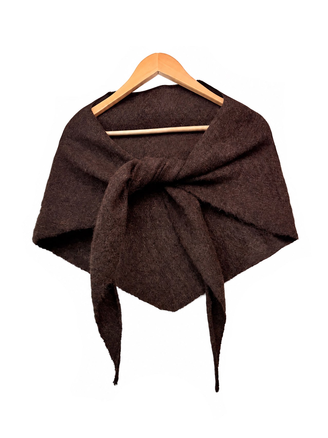 SF26120-379 Soft Knitted Triangle Scarf